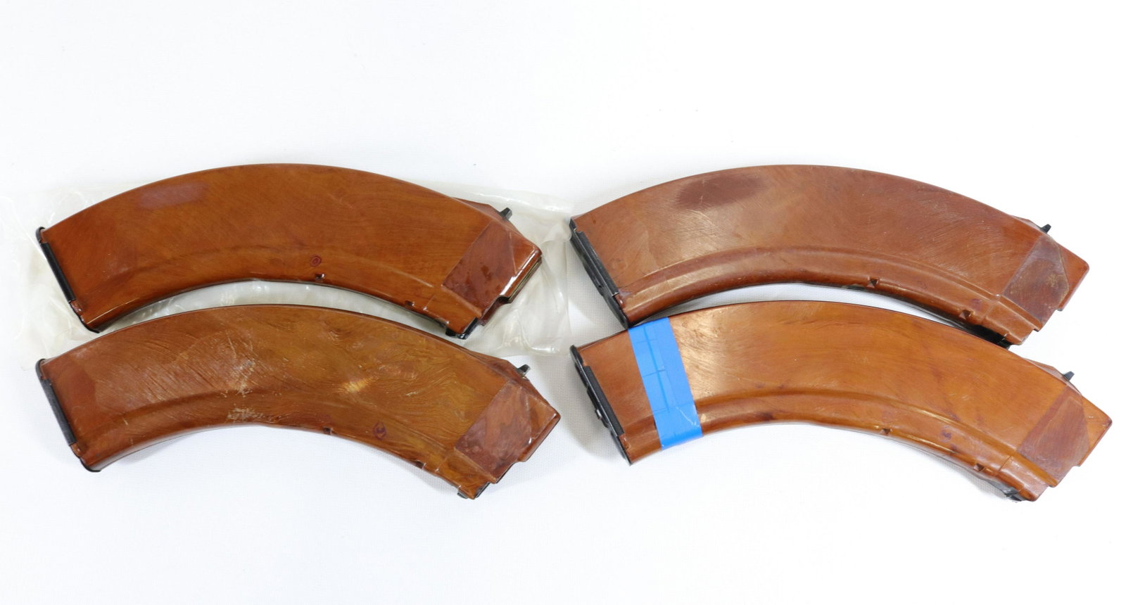 LOT OF AK 47 MAGAZINES: (4) IN ORIGINAL BAKELITE - 40 ROUND CLIPS