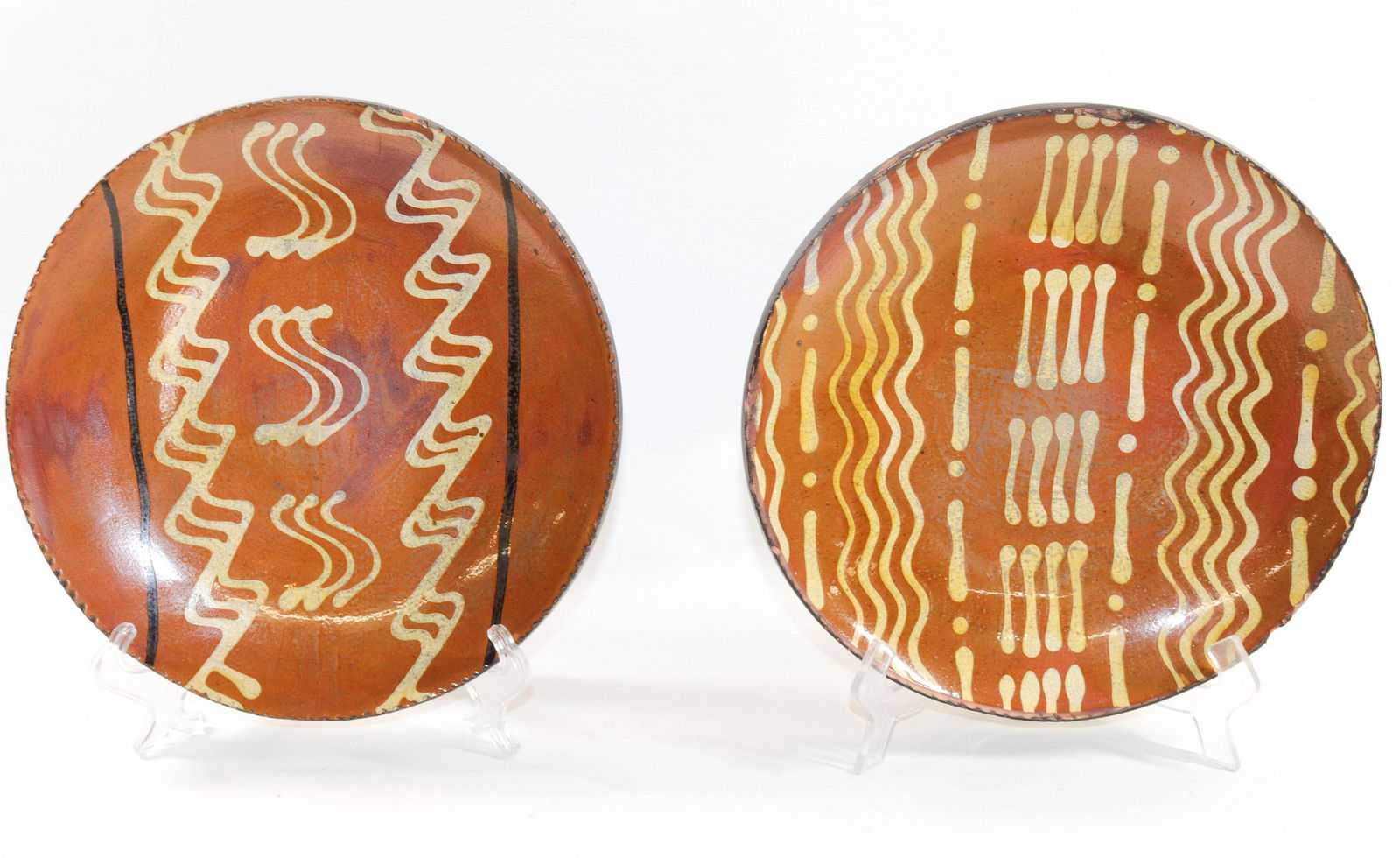 PAIR OF TURTLECREEK POTTERY REDWARE PLATES (1 of 4)