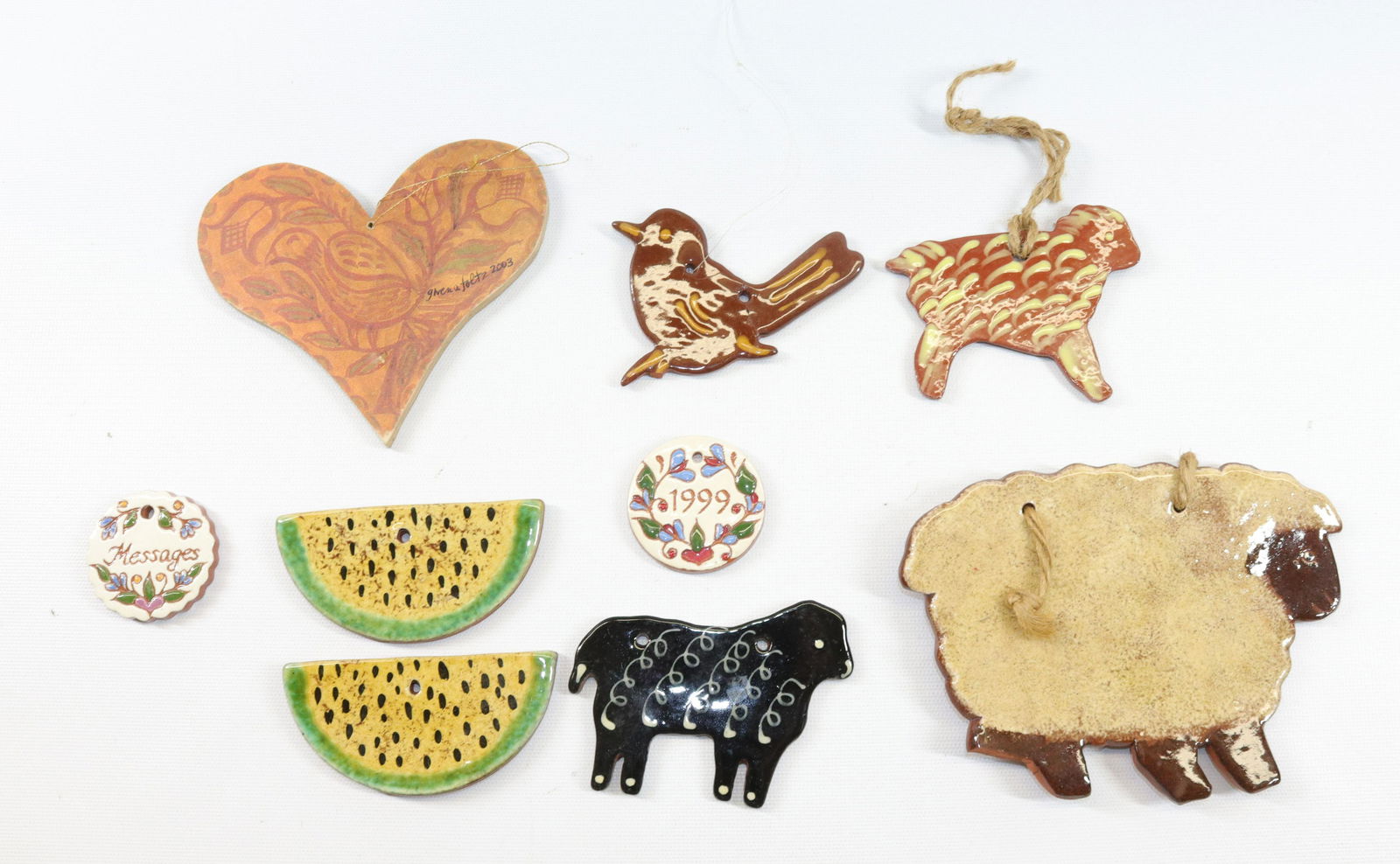 GROUP LOT OF MODERN REDWARE POTTERY ORNAMENTS (1 of 2)