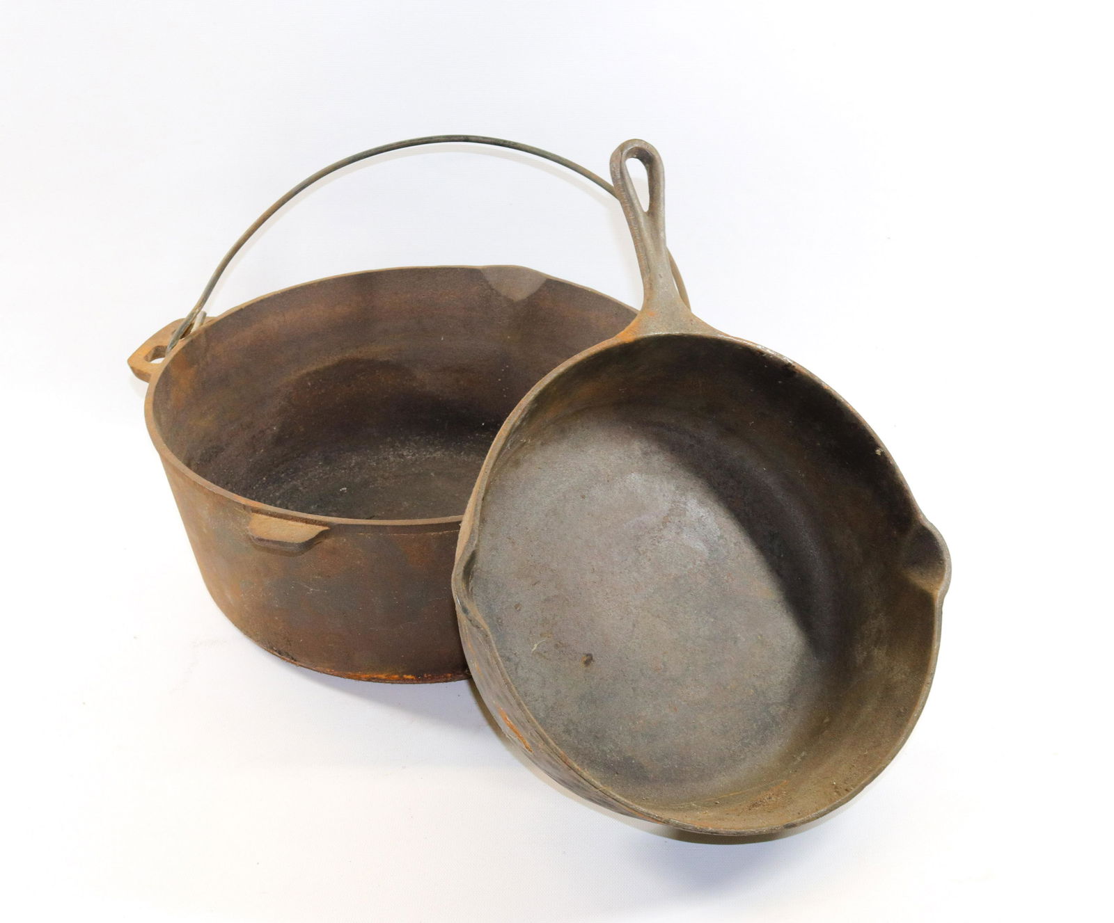 CAST IRON PAN AND POT (1 of 2)