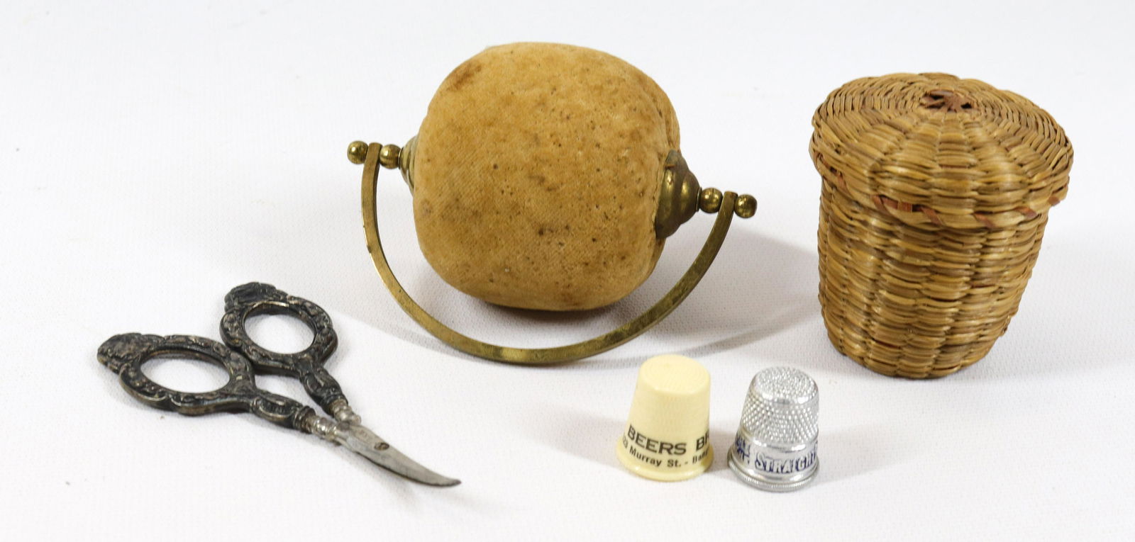 PIN CUSHION, MINI BASKET AND SCISSORS (1 of 2)