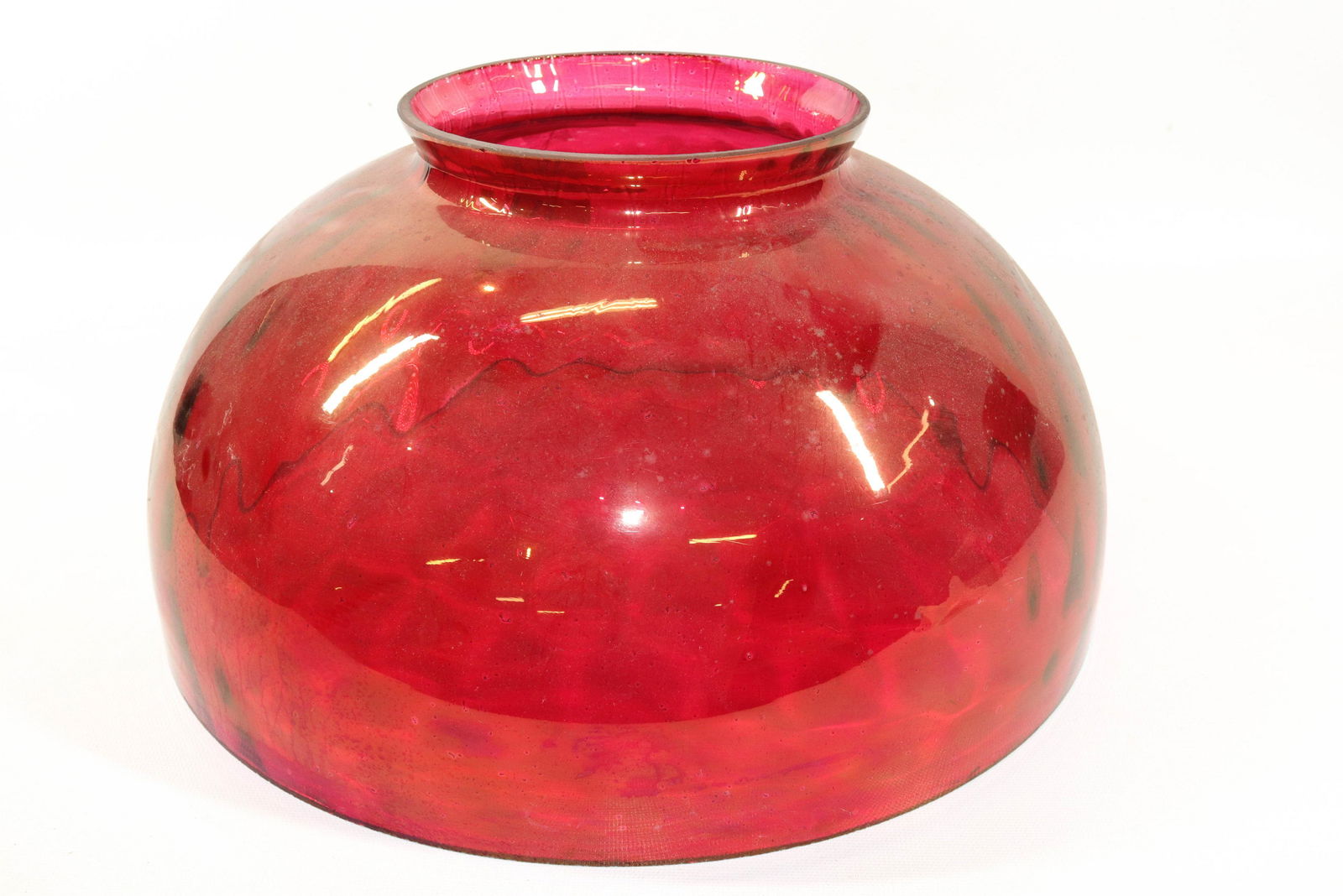 ANTIQUE CRANBERRY GLASS LIGHT SHADE (1 of 3)