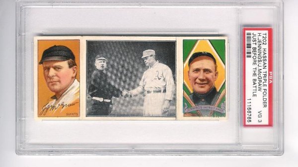 1912 T202 HASSAN TRIPLE FOLDER - H. JENNINGS / J.