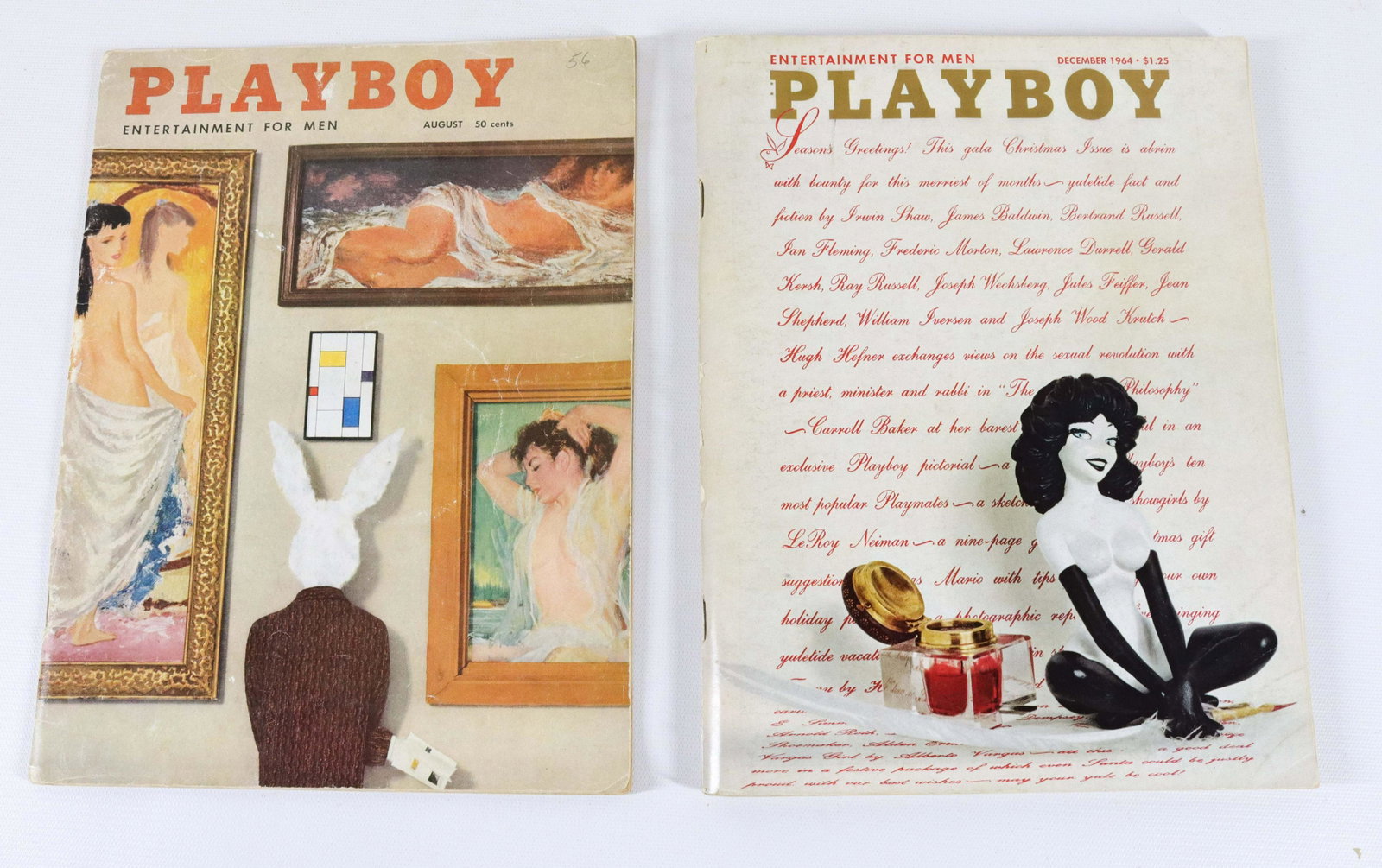 VINTAGE PLAYBOY LOT: PAIR OF EARLY PLAYBOYS - AUGUST 1956 AND DECEMBER 1964