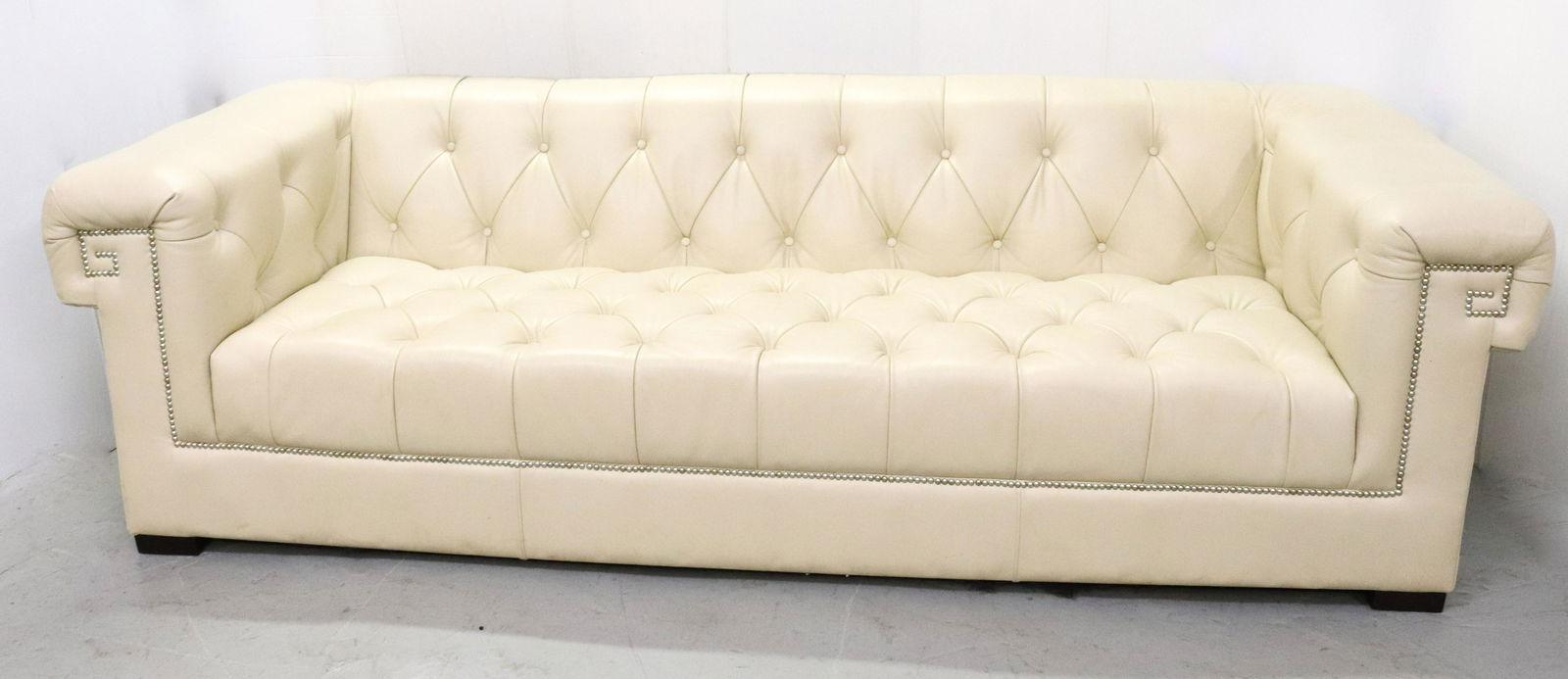 CUSTOM TUFTED CHESTERFIELD-STYLE LEATHER SOFA (1 of 3)