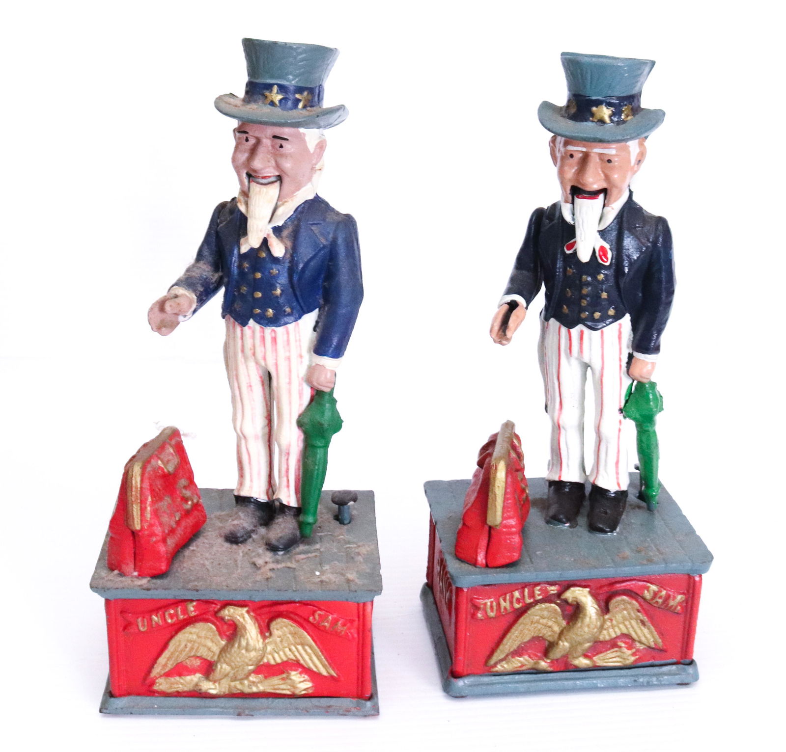 PR. CAST IRON UNCLE SAM MECHANICAL BANKS (1 of 3)