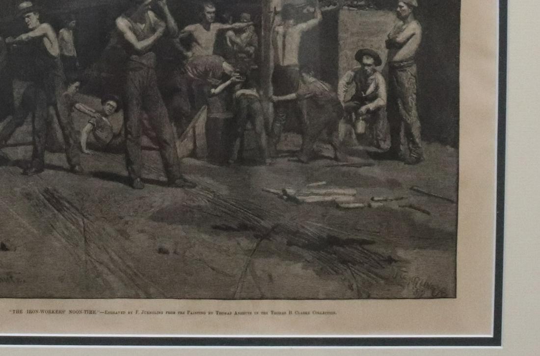 FRAMED PRINT OF "THE IRON-WORKERS NOON-TIME" (1 of 4)