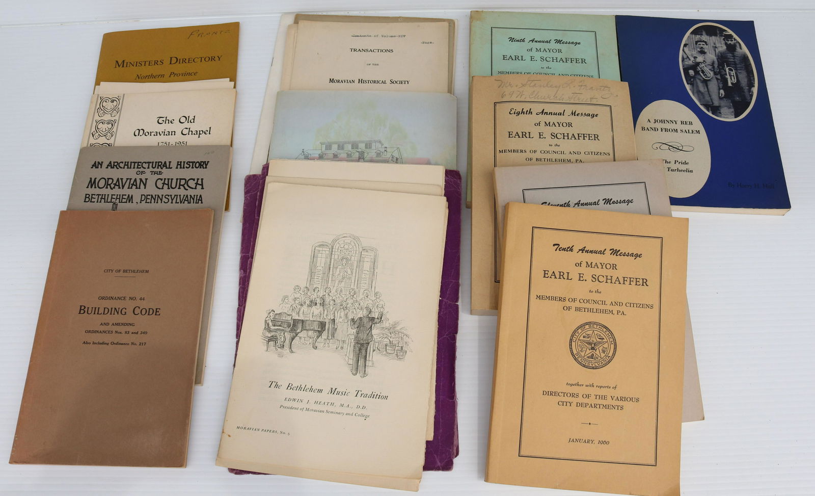 EARLY BOOK LOT OF MORAVIAN CHURCH AND BETHLEHEM (1 of 1)