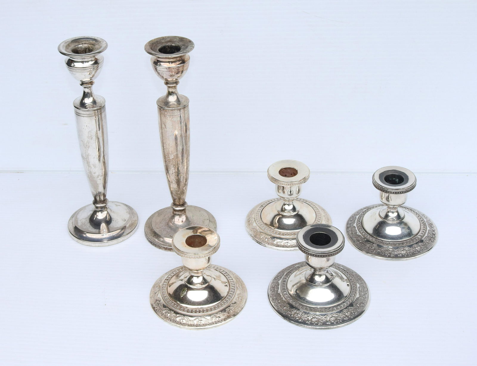 PLATE SILVER CANDLESTICK LOT (1 of 3)