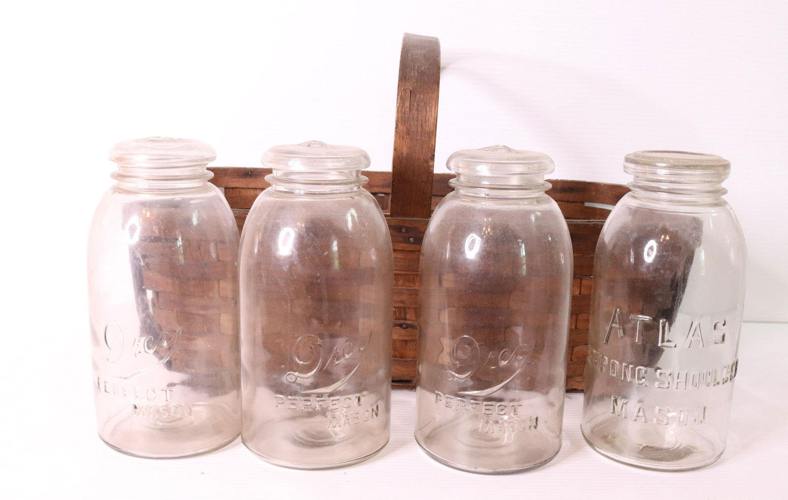 WOVEN MARKET BASKET AND GLASS FRUIT JARS (1 of 4)