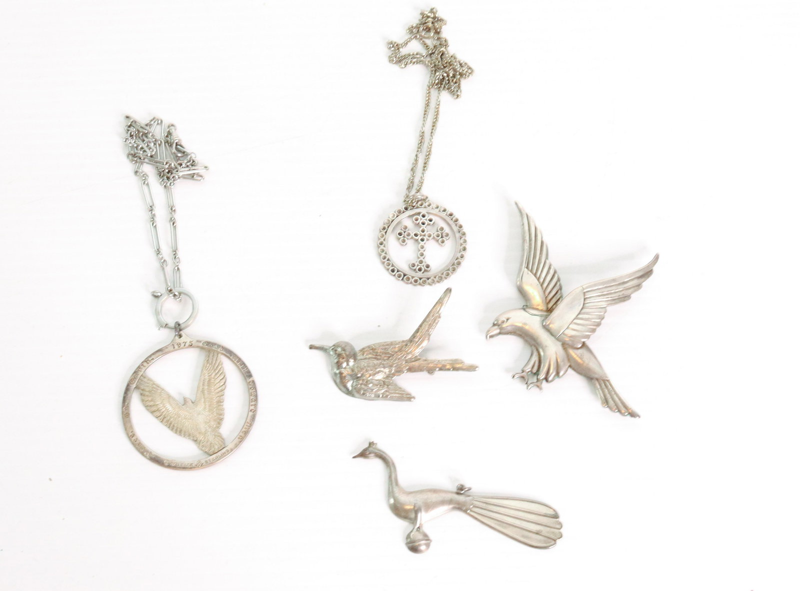 VINTAGE STERLING SILVER PIN LOT (1 of 4)