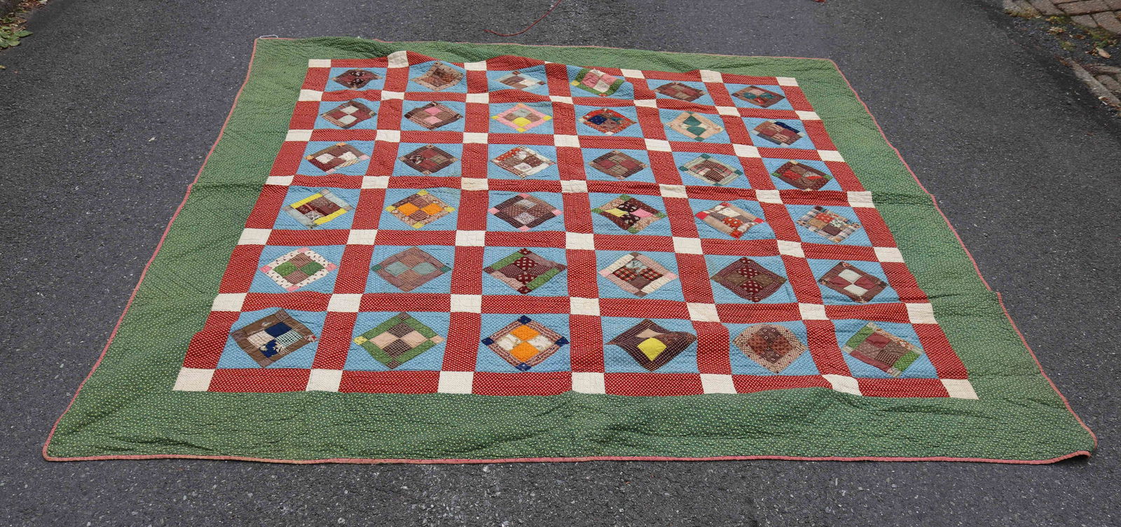 19TH CENTURY HAND STITCHED QUILT (1 of 4)