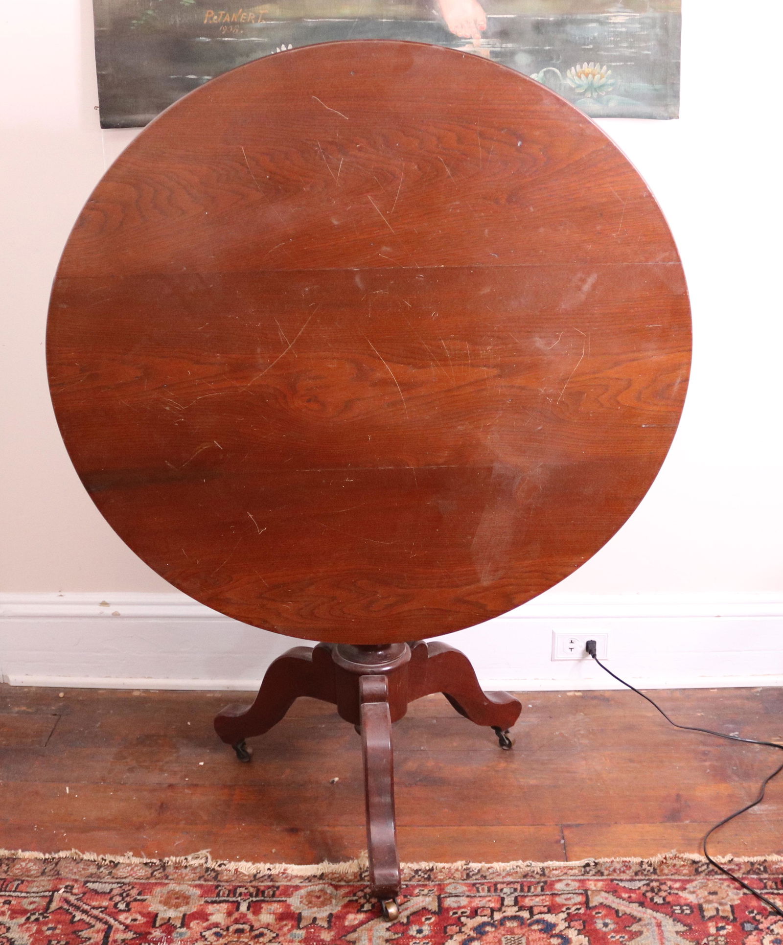 ANTIQUE TILT-TOP TEA TABLE (1 of 3)