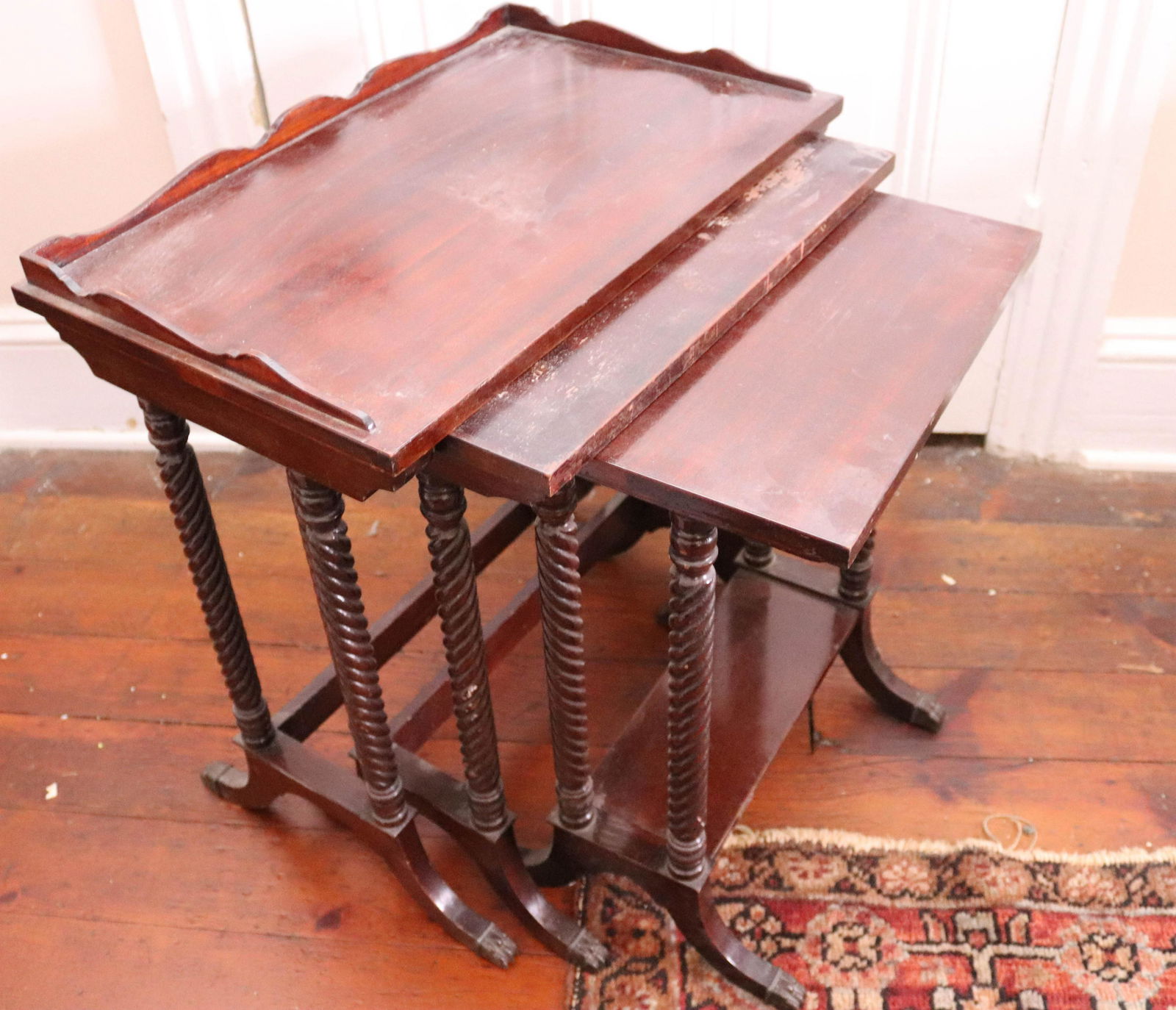 MAHOGANY STACK TABLES (1 of 3)