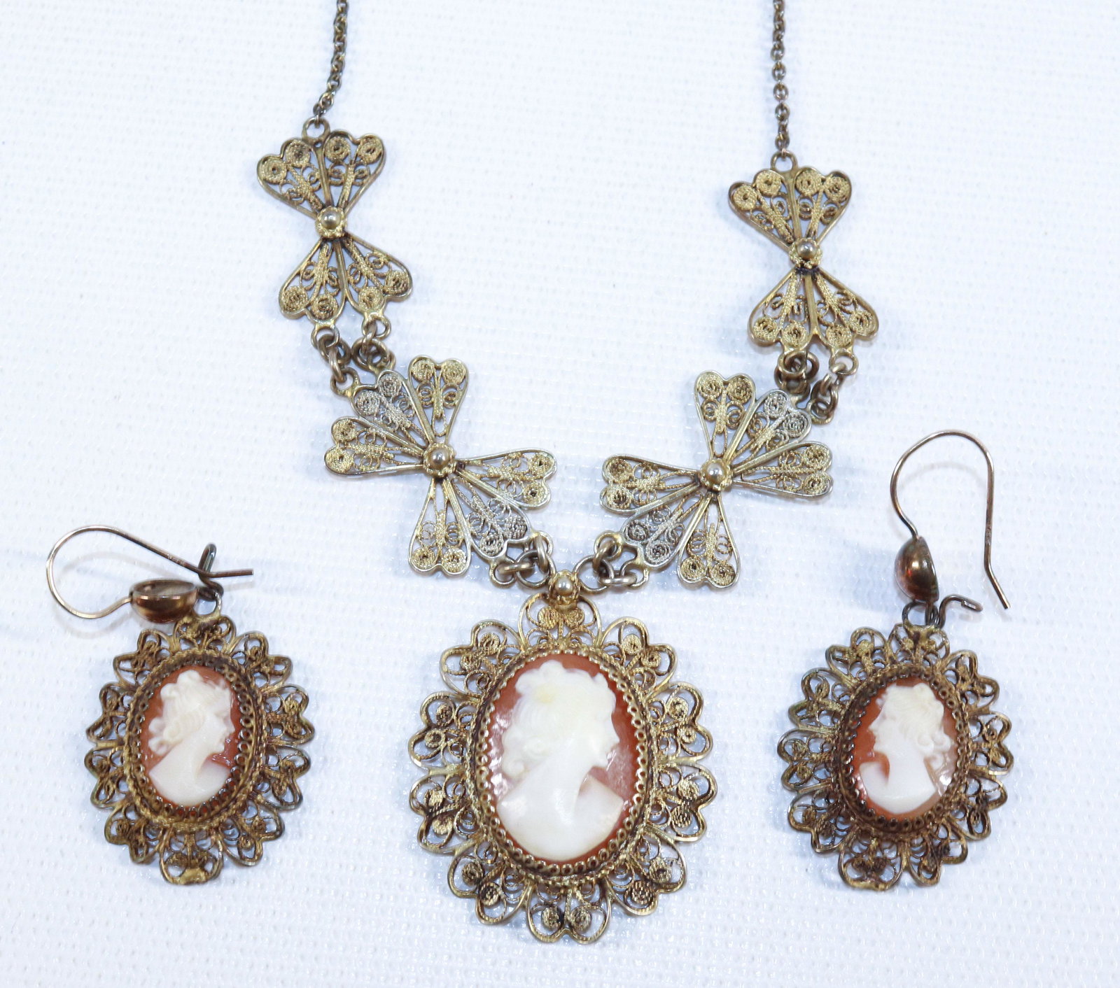 VINTAGE 900 SILVER CAMEO SET (1 of 2)