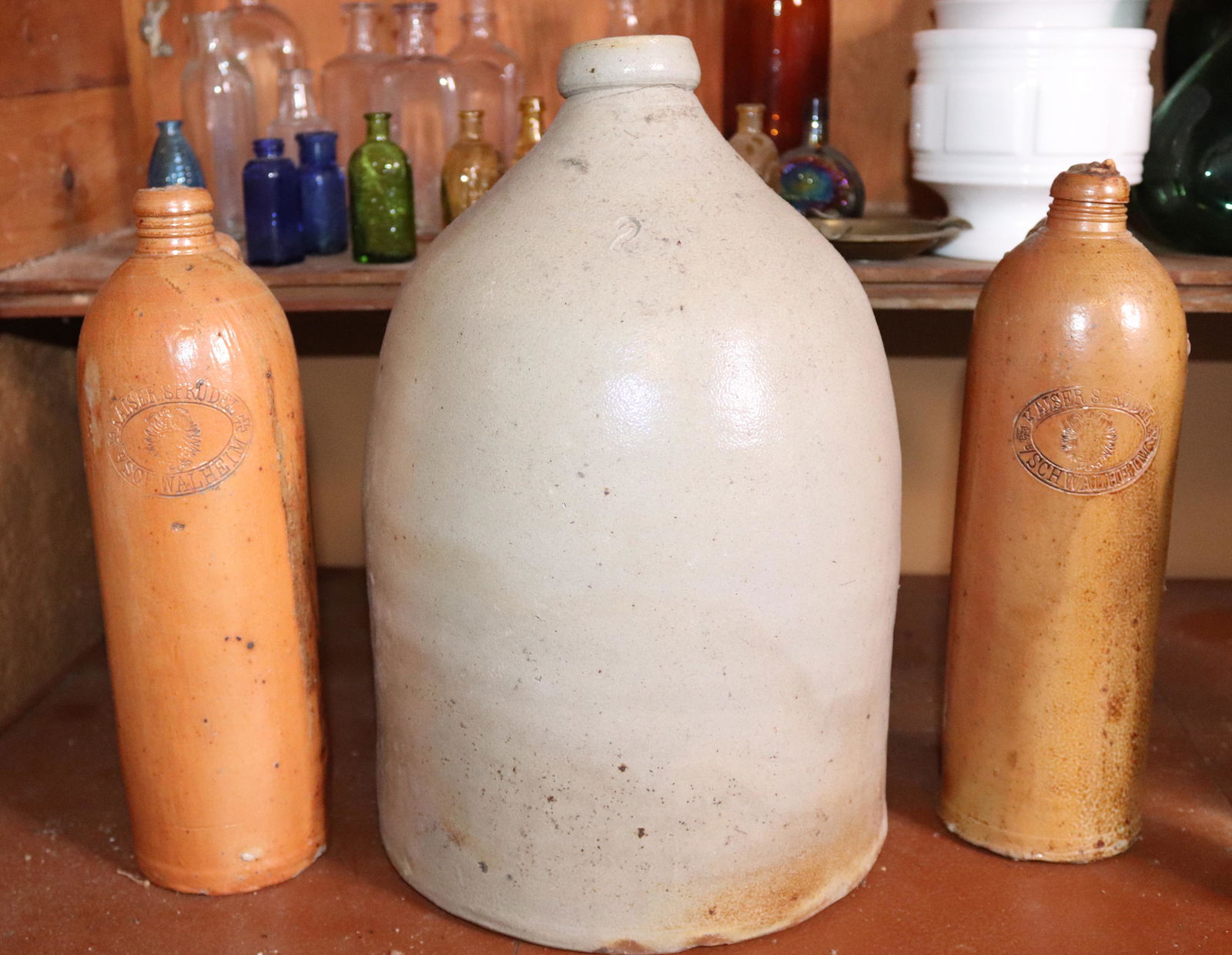 STONEWARE BOTTLE AND JUG LOT (1 of 3)