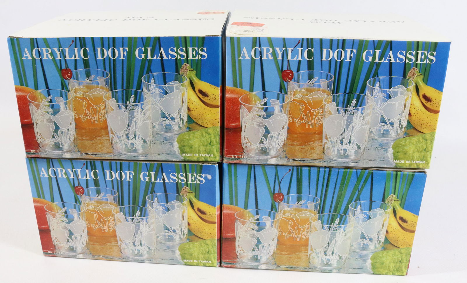 NEW IN BOX ACRYLIC DOF GLASSES: (16) IN ORIGINAL BOXES