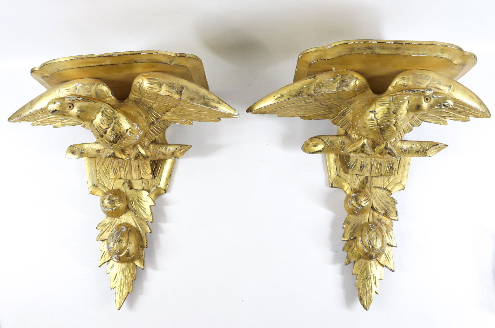 PAIR OF CARVED EAGLE SHELVES (1 of 3)