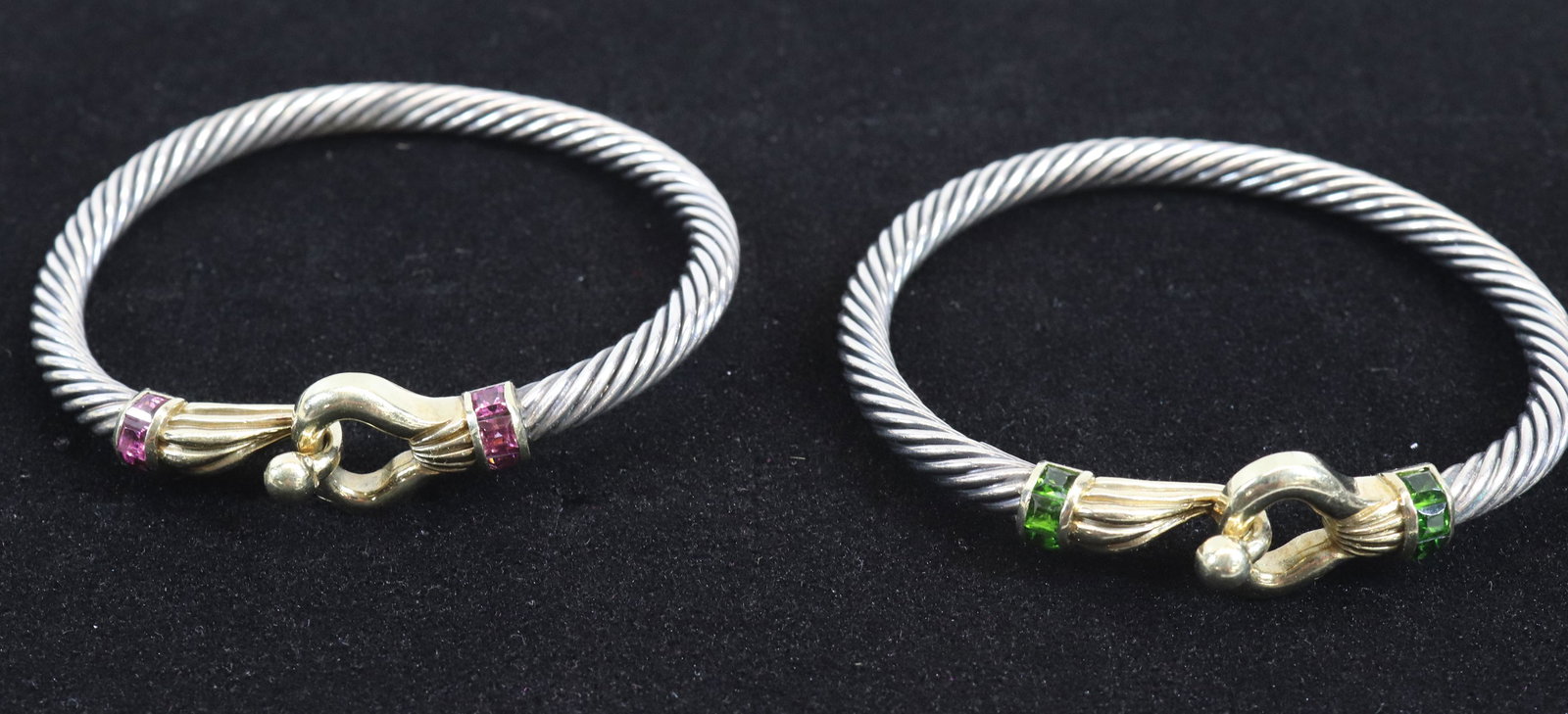 (2) 14KT. AND STERLING BANGLES (1 of 3)