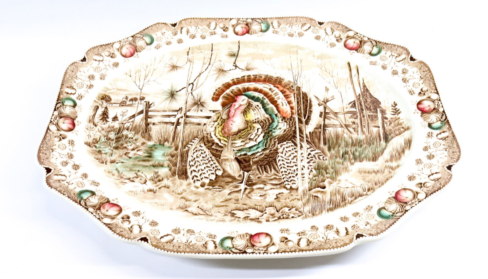 LARGE TRANSFERWARE TURKEY PLATTER (1 of 2)
