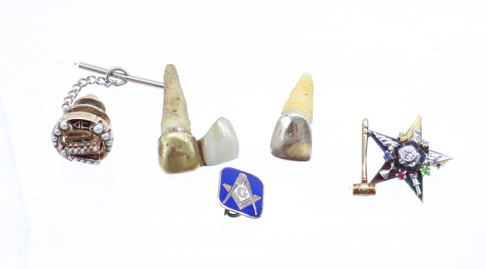 14K GOLD GROUPING: EASTERN STAR, SORORITY, AND MASONIC - 8.4 DWT Dimensions PLEASE READ BEFORE BIDDING – PICKUP FOR THIS AUCTION WILL NOT BE UNTIL THE WEEK OF OCTOBER 25TH. PICK-UP WILL BE FROM 9:00AM TILL 4:00PM 