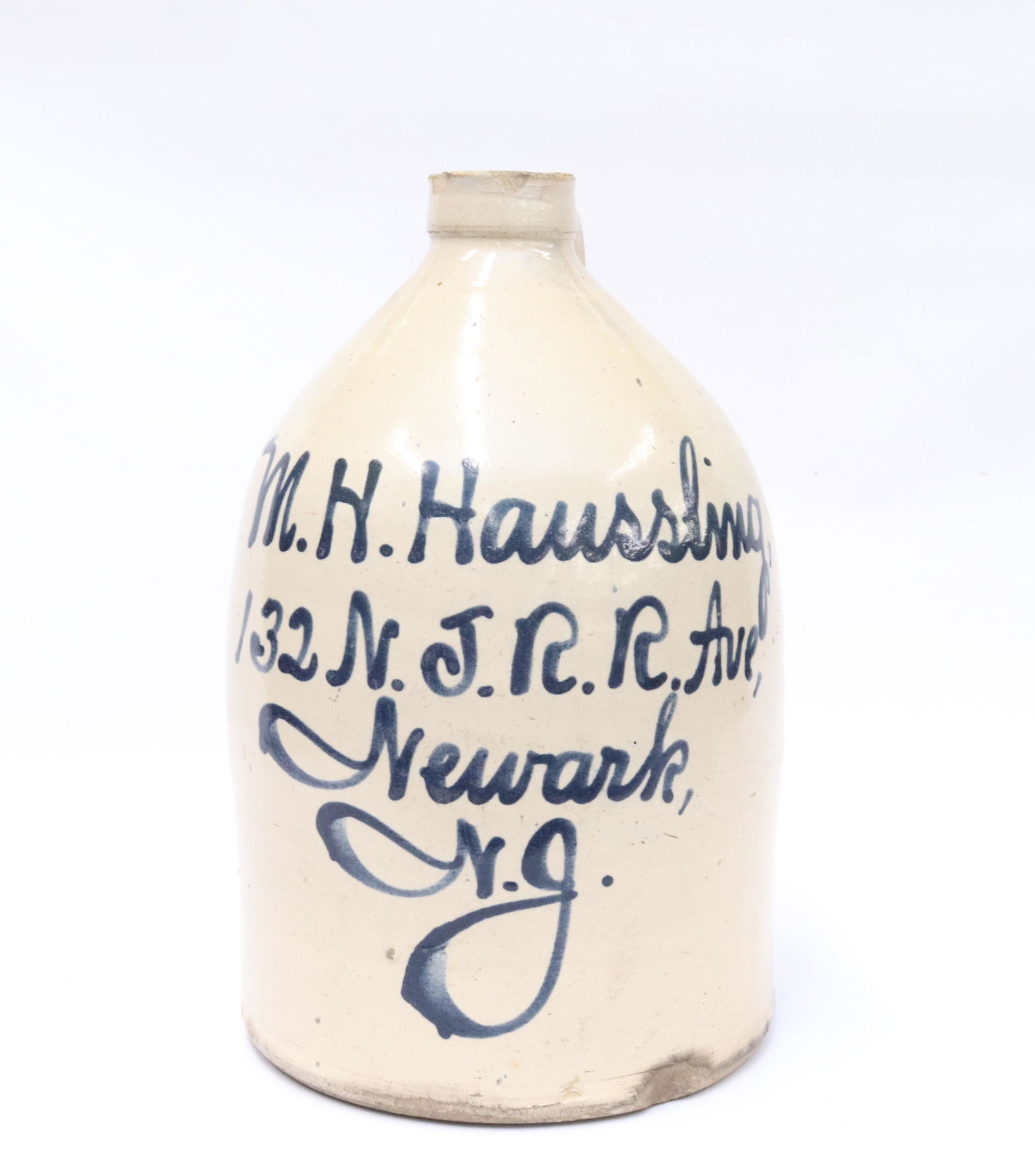 STONEWARE SCRIPT ADVERTISING JUG (1 of 5)