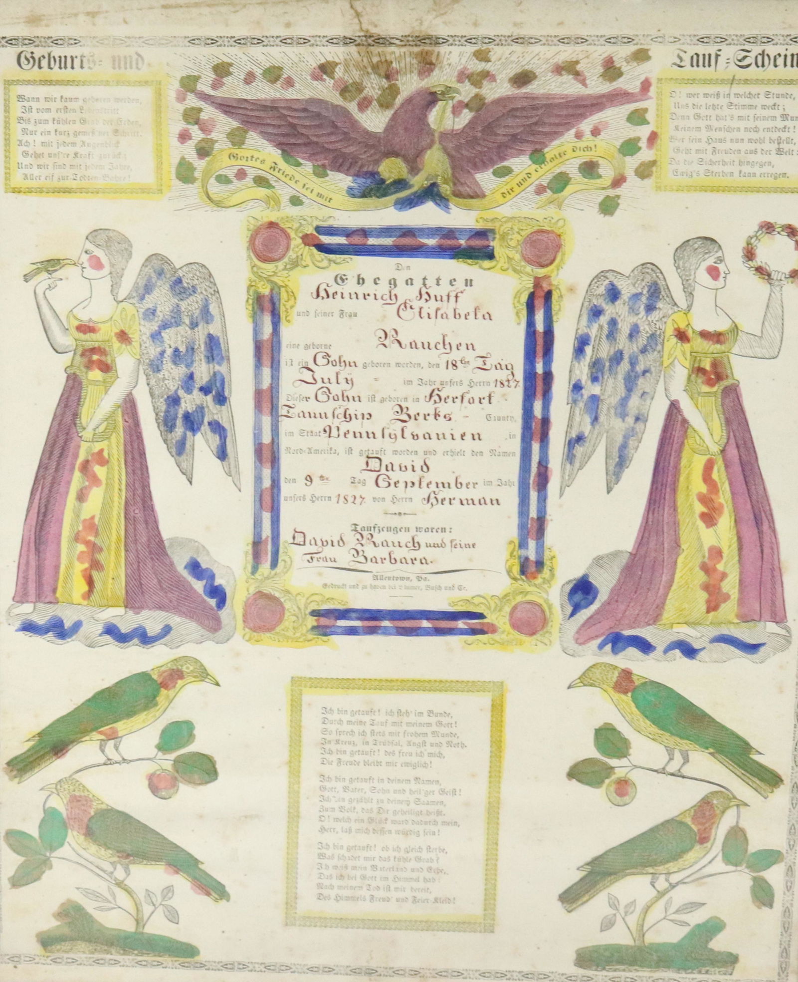 EARLY BERKS COUNTY, PA CERTIFICATE (1 of 5)