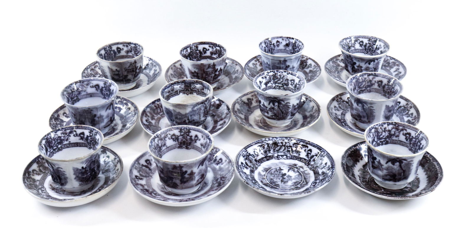 FLOW MULBERRY IRONSTONE CUP/SAUCERS (1 of 4)