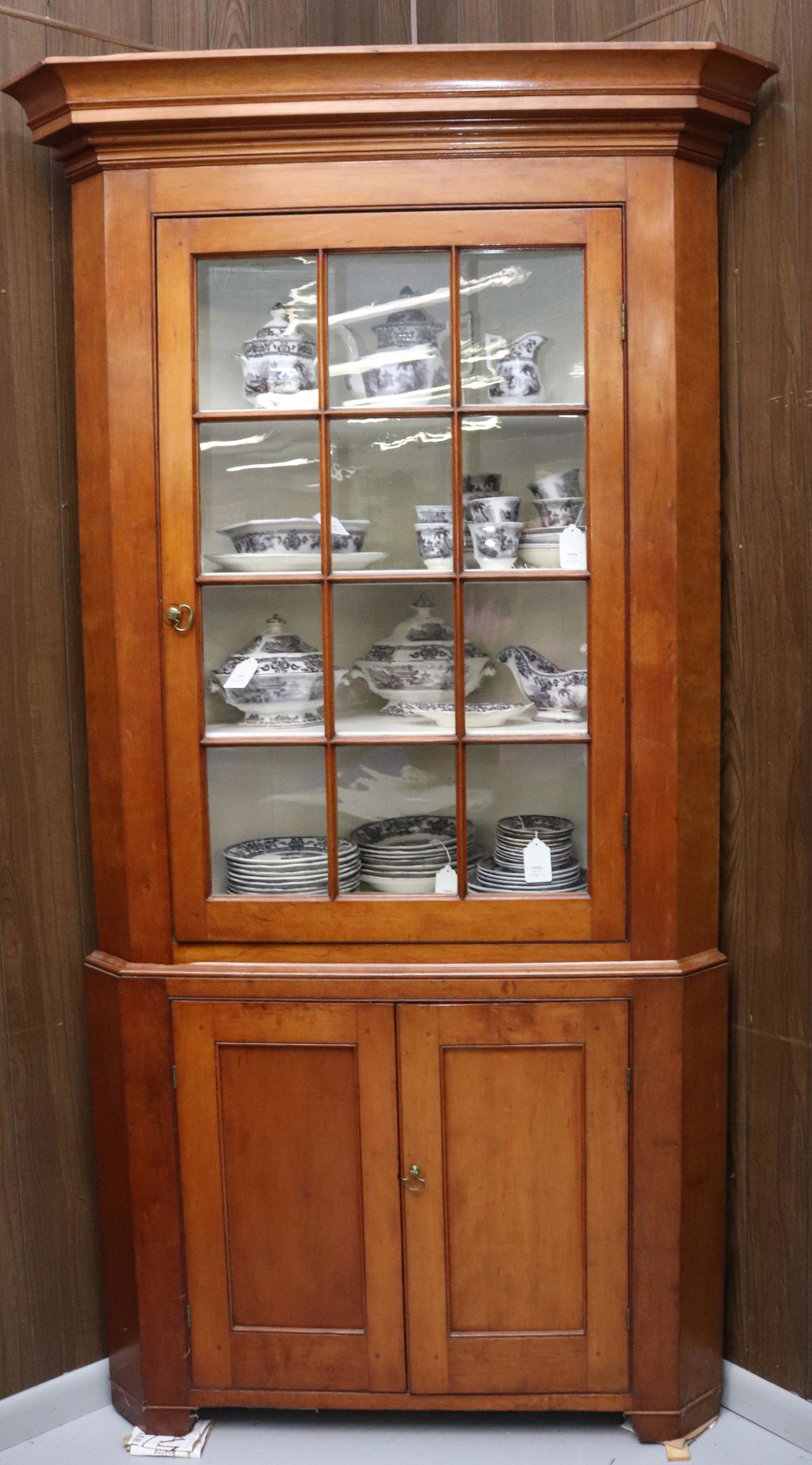 ANTIQUE TWO-PIECE CORNER CUPBOARD (1 of 2)