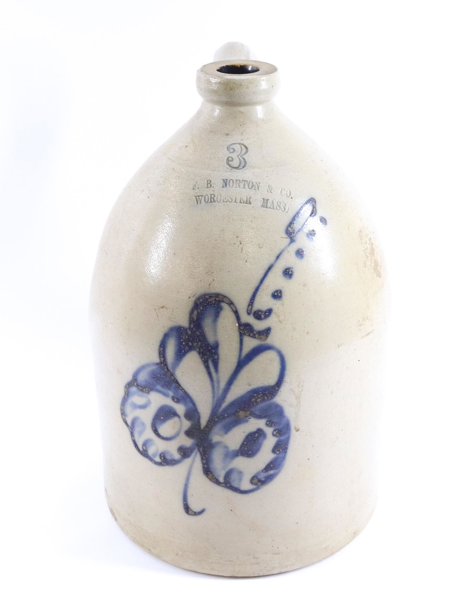 BLUE DECORATED STONEWARE JUG (1 of 6)