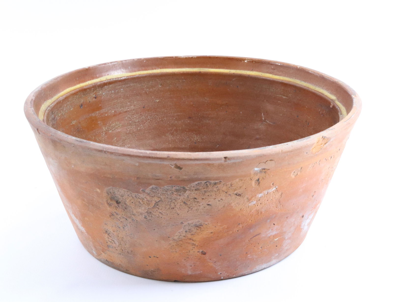 REDWARE BOWL WITH SLIP DECORATION (1 of 4)