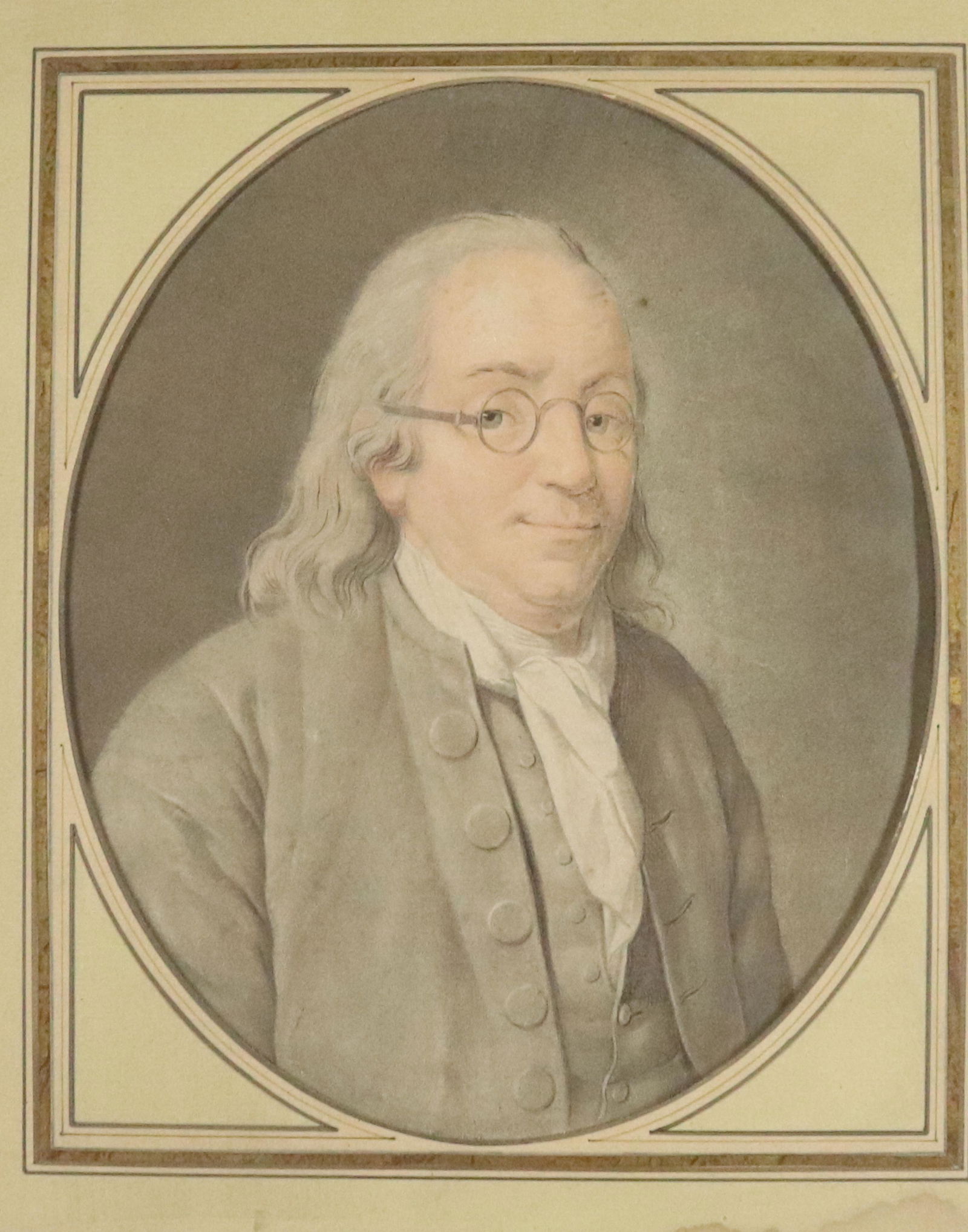 BENJAMIN FRANKLIN HAND COLORED PRINT (1 of 4)