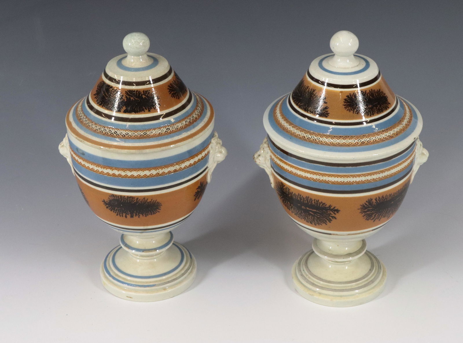 PAIR OF MOCHAWARE COVERED GARNITURES (1 of 5)