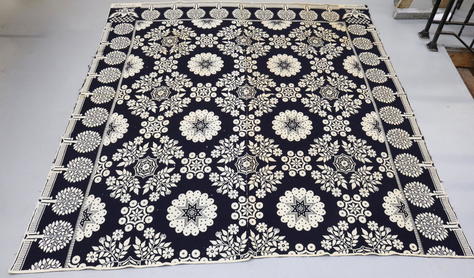 19TH C. JEFFERSON COUNTY, NY COVERLET (1 of 4)