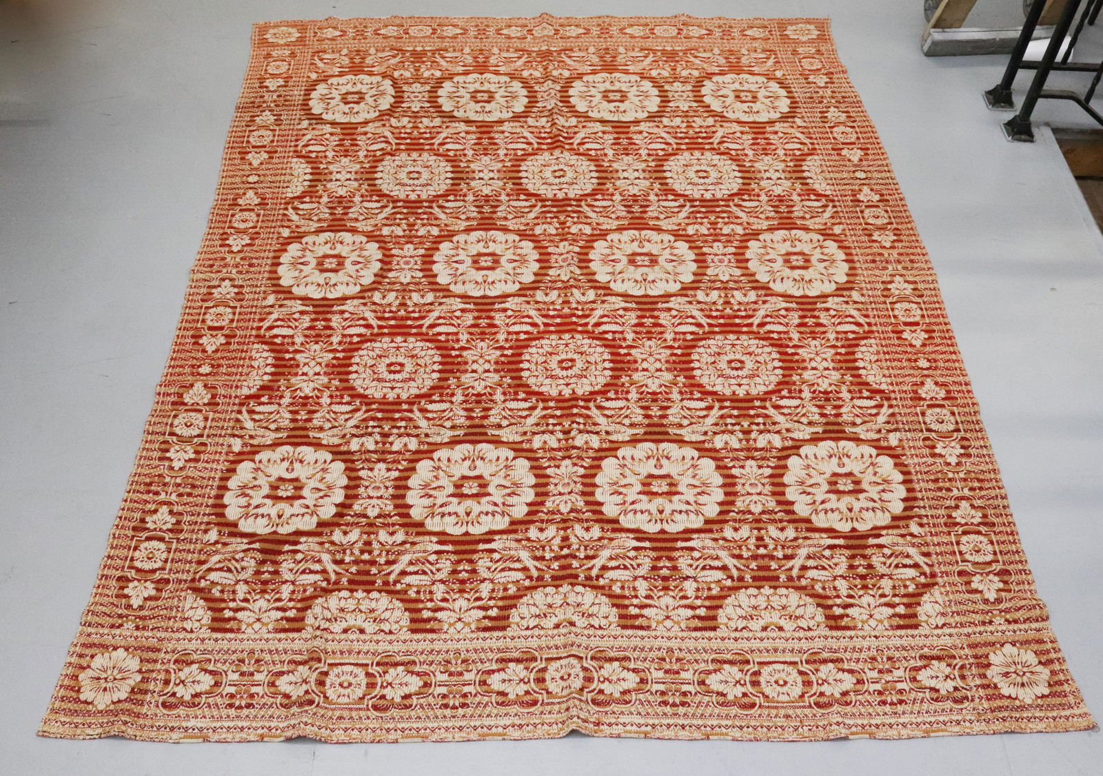 19TH C. MULTI-COLOR COVERLET (1 of 3)