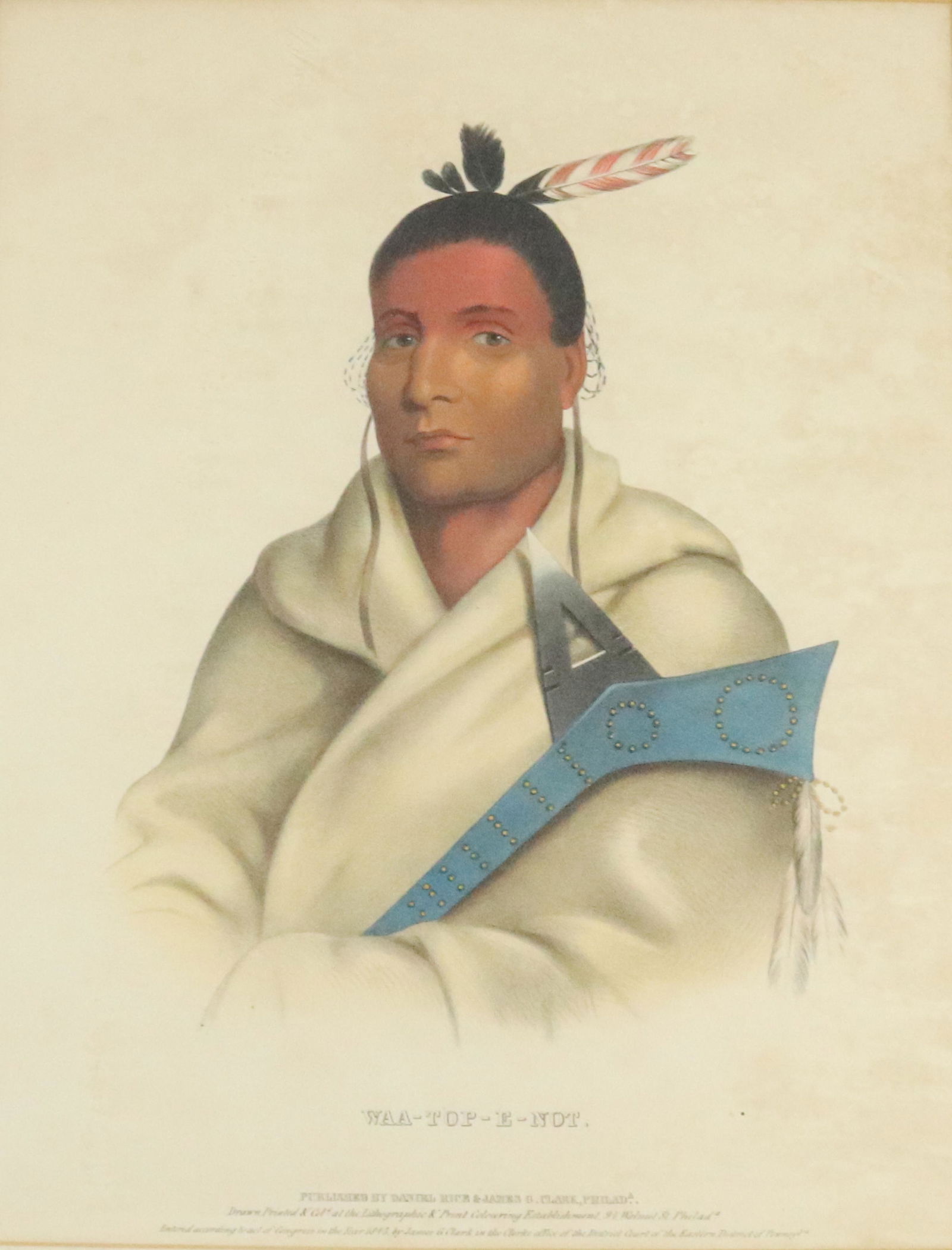 COLORED LITHOGRAPH OF NATIVE AMERICAN (1 of 4)