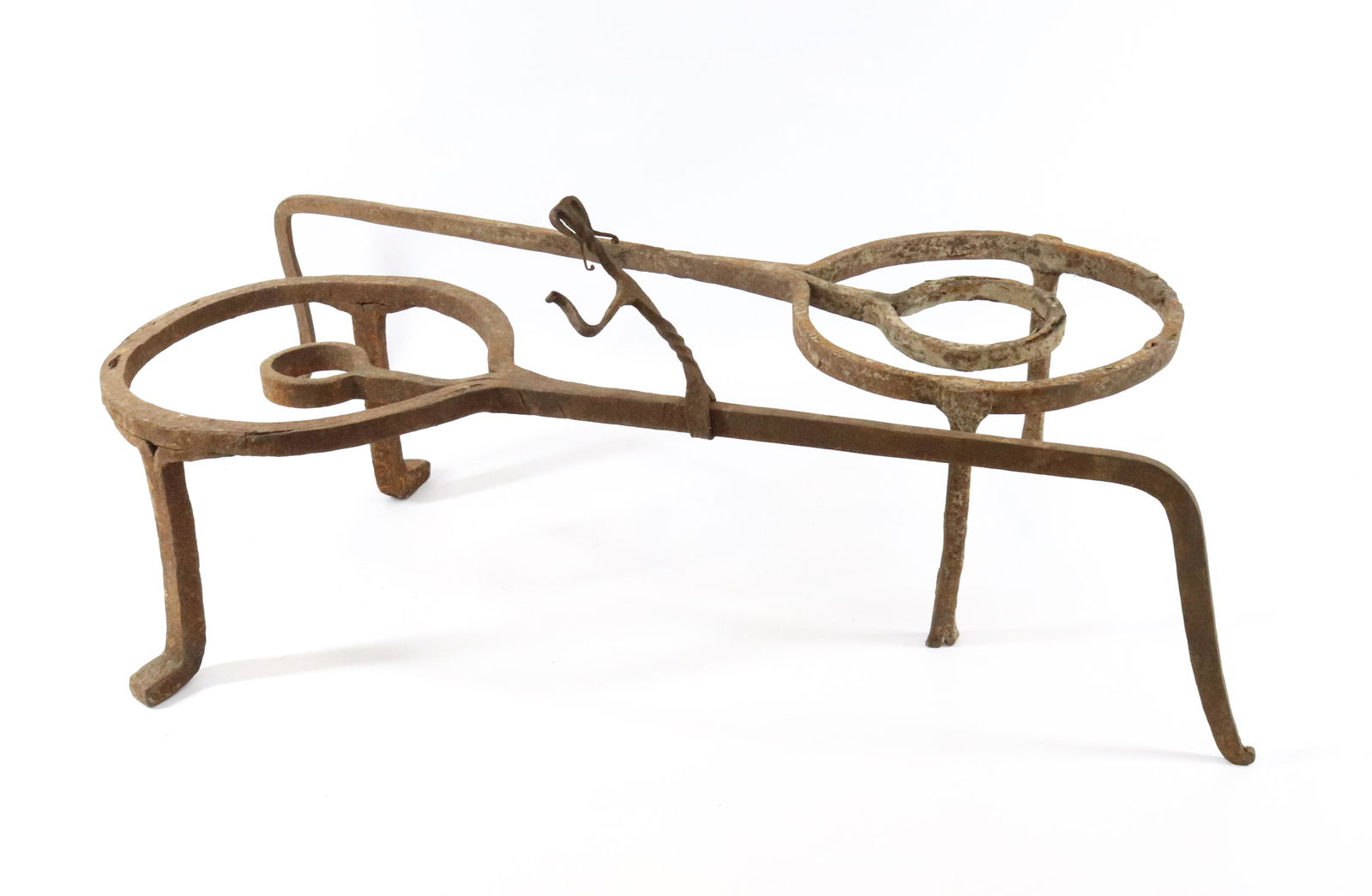 PAIR OF WROUGHT IRON HEARTH TRIVETS (1 of 2)