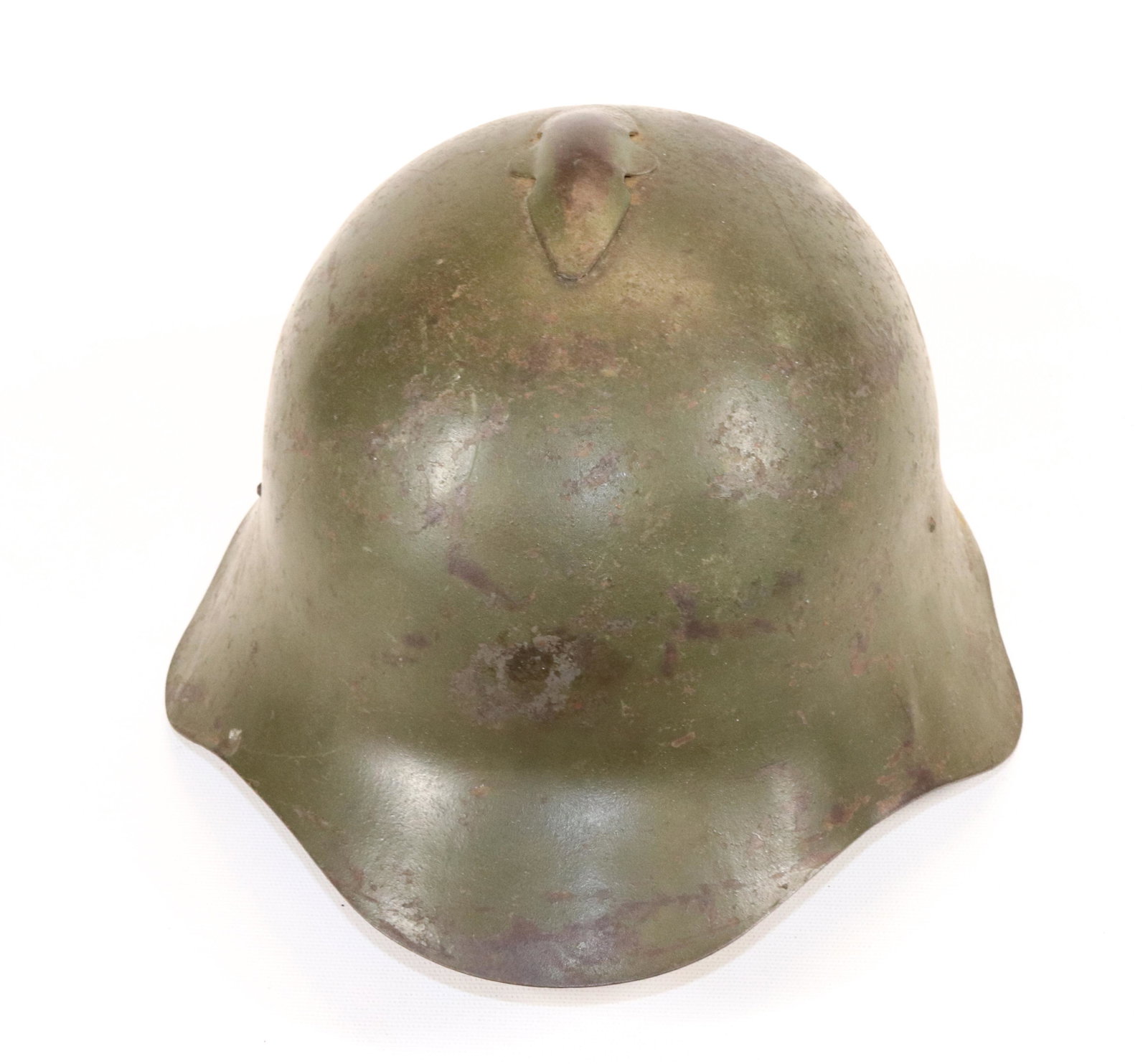 RUSSIAN STEEL MILITARY HELMET: PAINTED SURFACE WITH NO LINER SIZE: 11 1/2" L