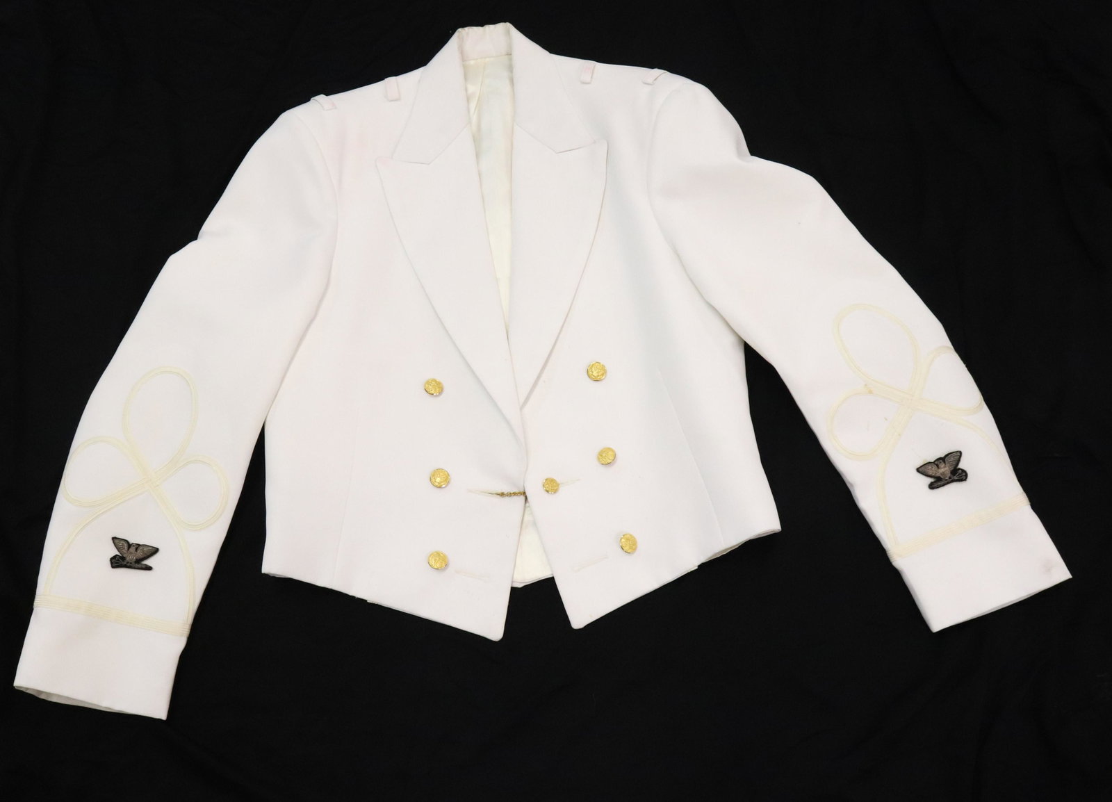 US ARMY OFFICER WHITE MESS DRESS JACKET: JACKET ONLY- DOUBLE BREASTED