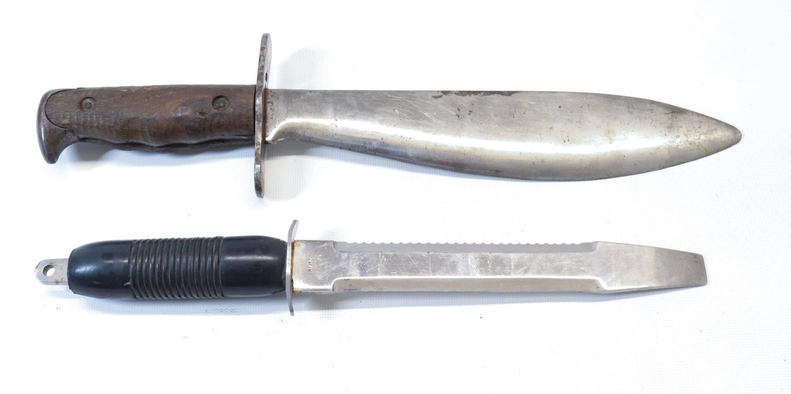 PR. OF KNIVES: (2) KNIVES INCLUDING - PLUMB DOUBLE LIFE AND DACOR DIVERS TOOL- 9 5/8" BLADE - 14 5/8" OVERALL