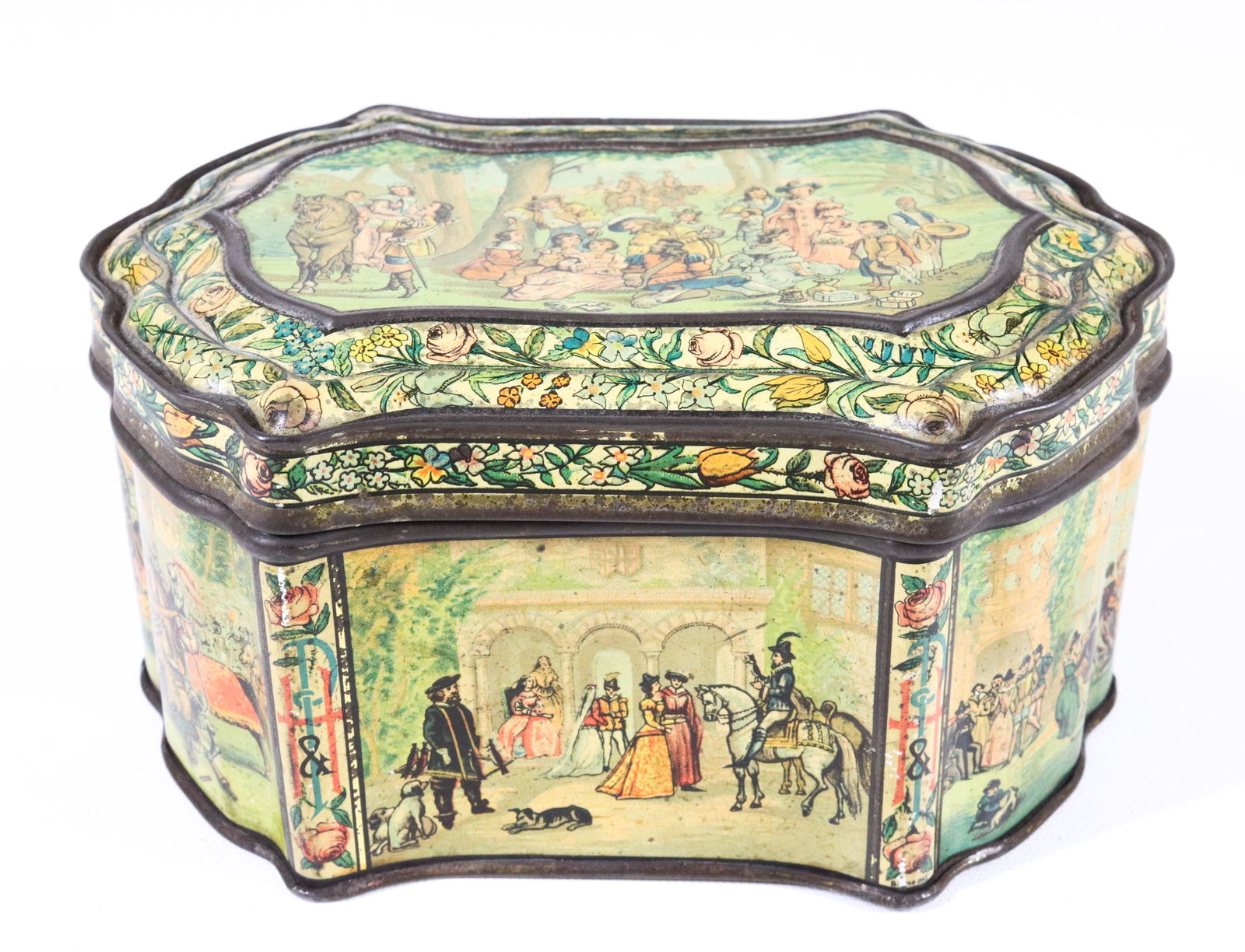 HUNTLEY & PALMERS TIN LITHO BISCUIT TIN (1 of 7)