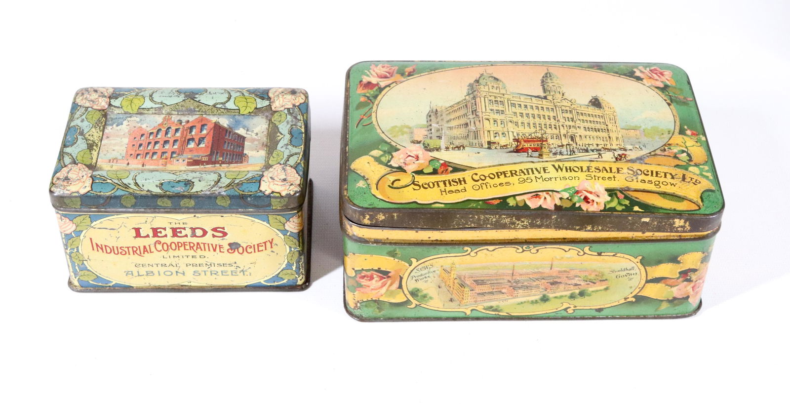 (2) VINTAGE TIN LITHO ADVERTISING TINS (1 of 6)