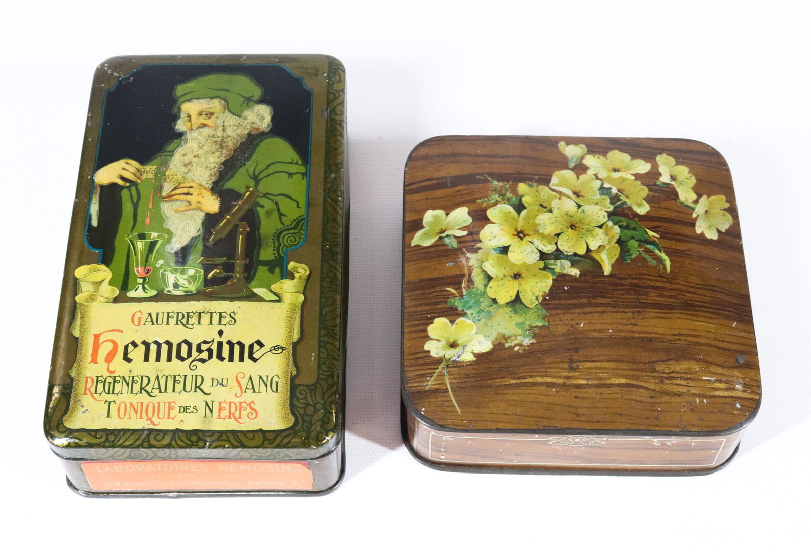 (2) VINTAGE TIN LITHO ADVERTISING TINS (1 of 5)