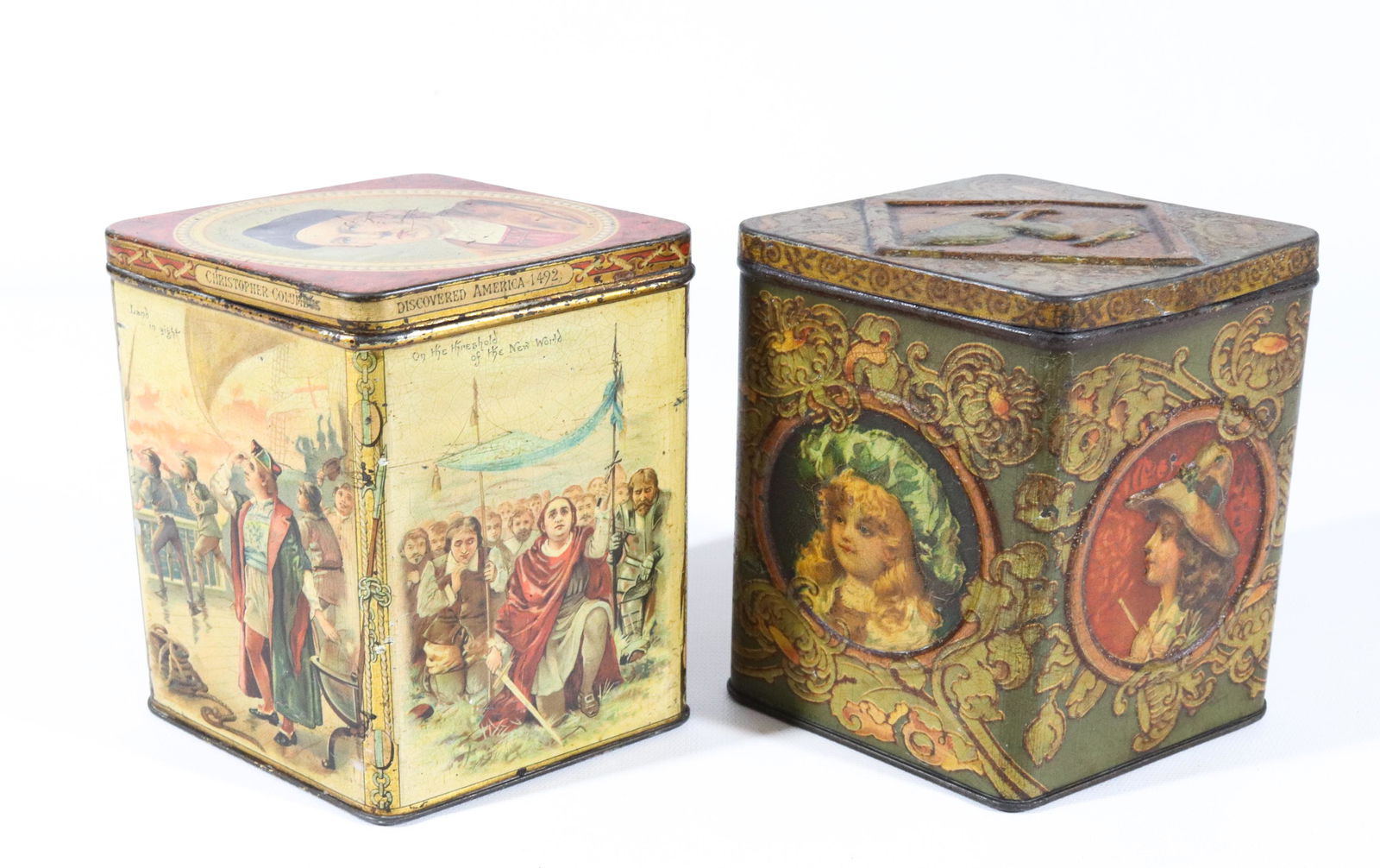 (2) W.R. JACOB & CO. TIN LITHO BISCUIT TINS (1 of 5)