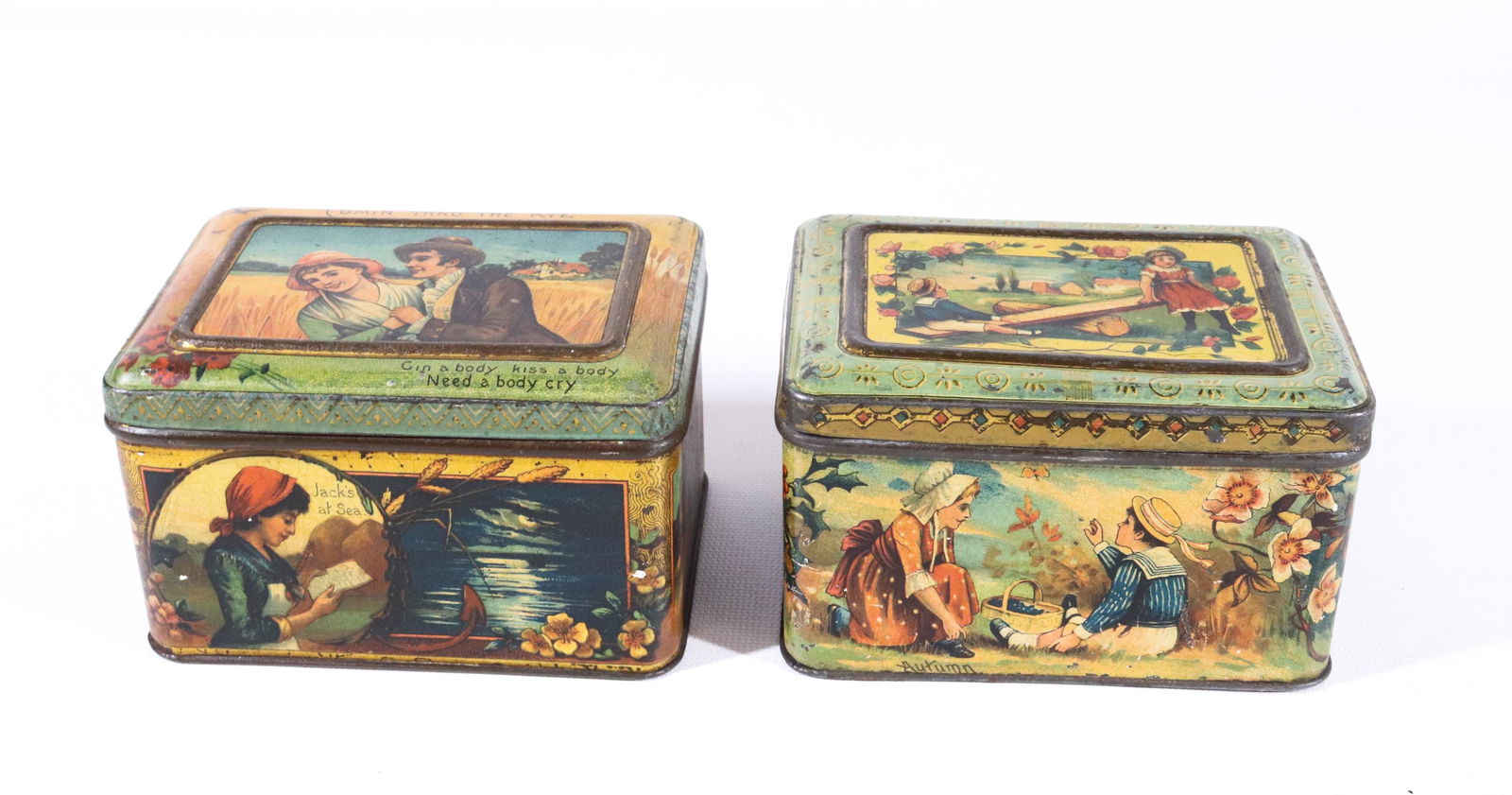 (2) VINTAGE TIN LITHO BISCUIT TINS (1 of 7)