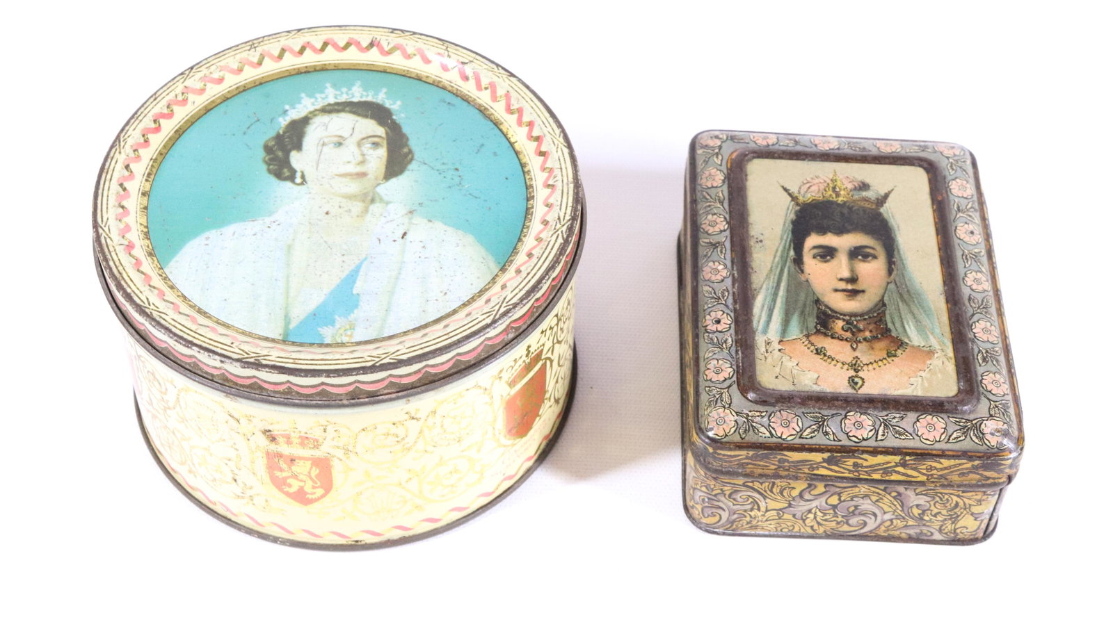 (2) VINTAGE TIN LITHO BISCUIT TINS (1 of 3)