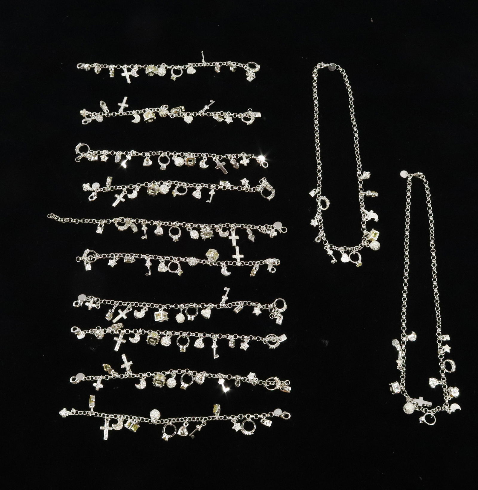 LOT OF STERLING SILVER BRACELETS AND NECKLACES (1 of 4)