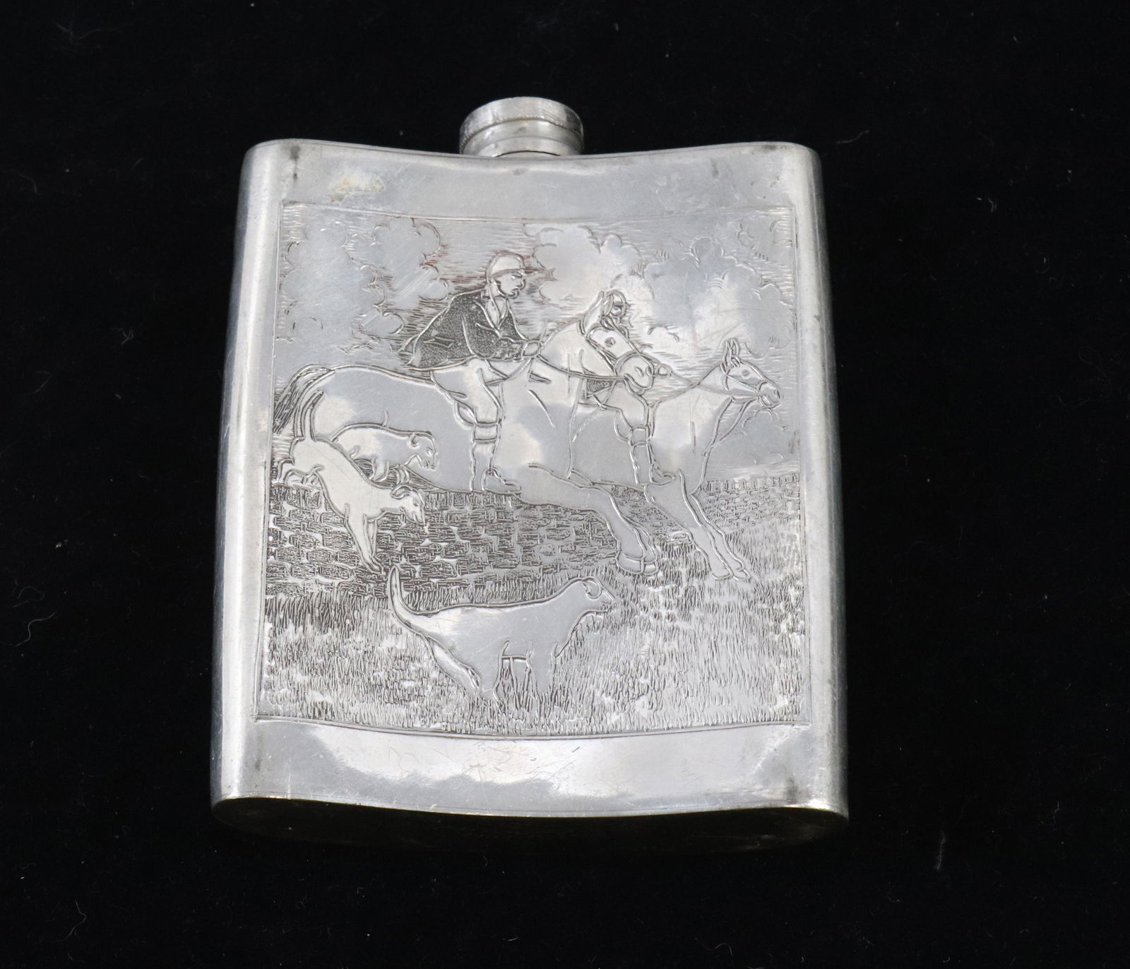 SHEFFIELD PEWTER FLASK (1 of 3)
