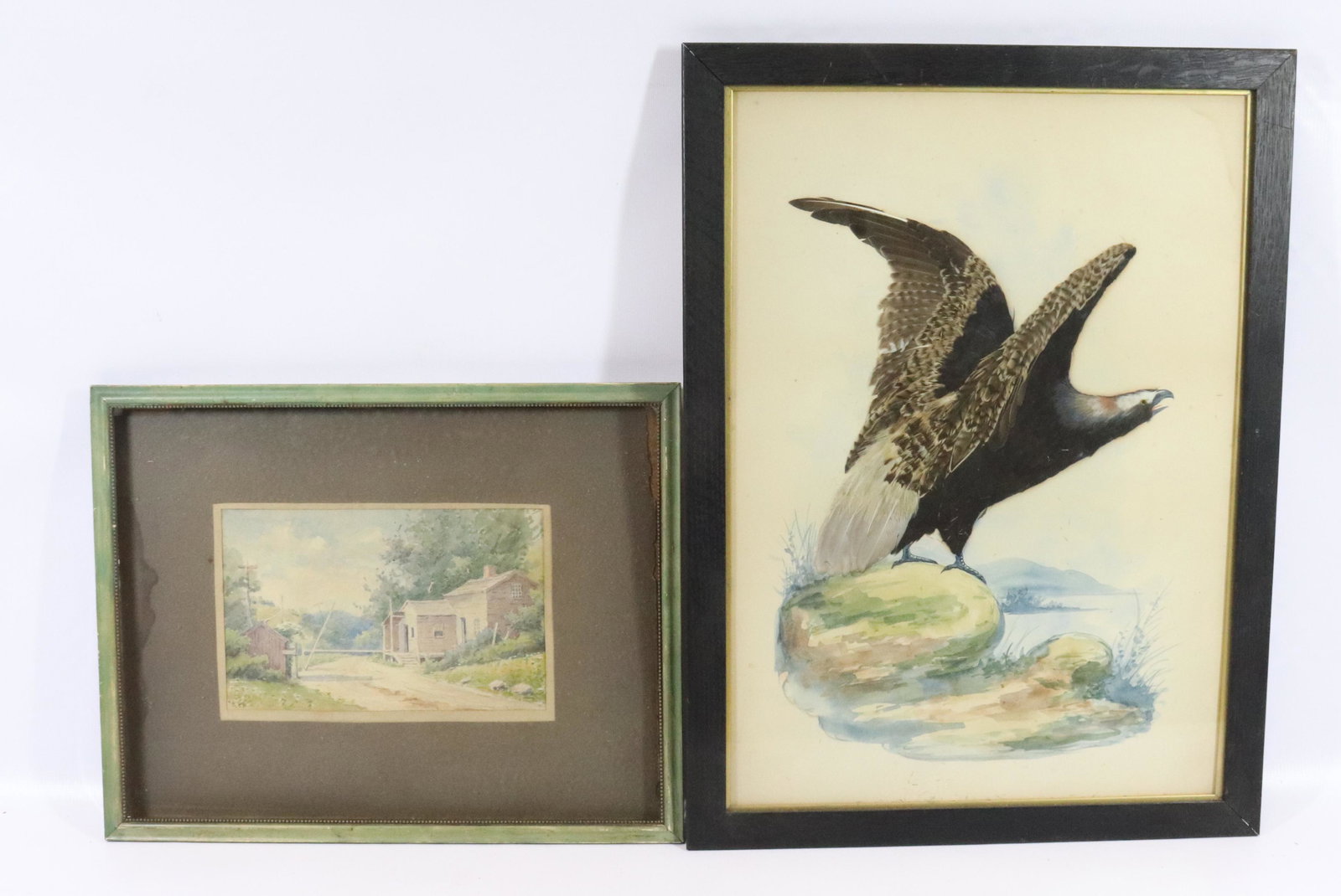 TWO VINTAGE WATERCOLORS (1 of 3)