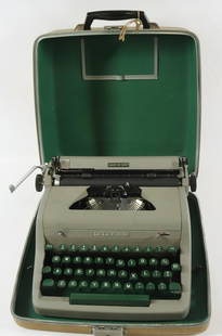 VINTAGE ROYAL TYPEWRITER: QUIET DE LUXE IN CARRY CASE TERMS: Hartzell's Auction Gallery will handle most of the shipping in-house. Gold and Silver must be paid for with Check, Wire Transfer, or Through LiveAuctioneers.com Paym